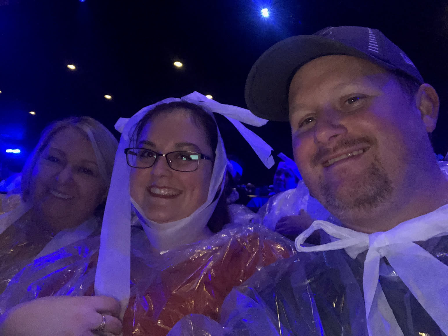 Then we hit the Blue Man Group show with our friend Angela. She is amazing for getting us these right up front tickets.