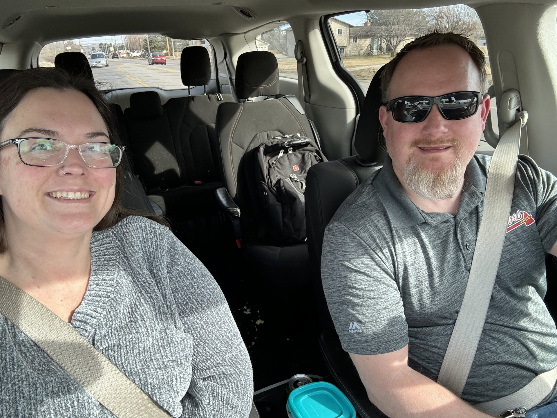 Nick left his coat at work, which also had the keys to the car he is using… so Deanna had to take him to work for the evening.