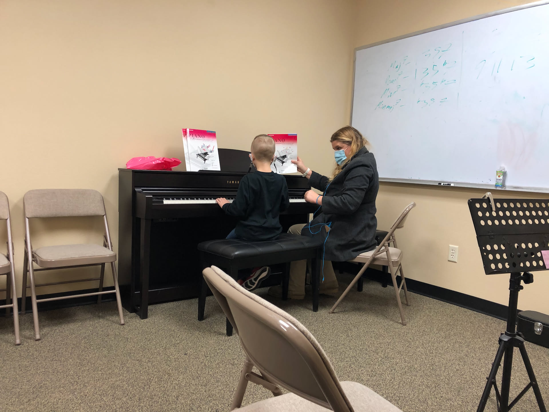 Ethan had piano lessons today.