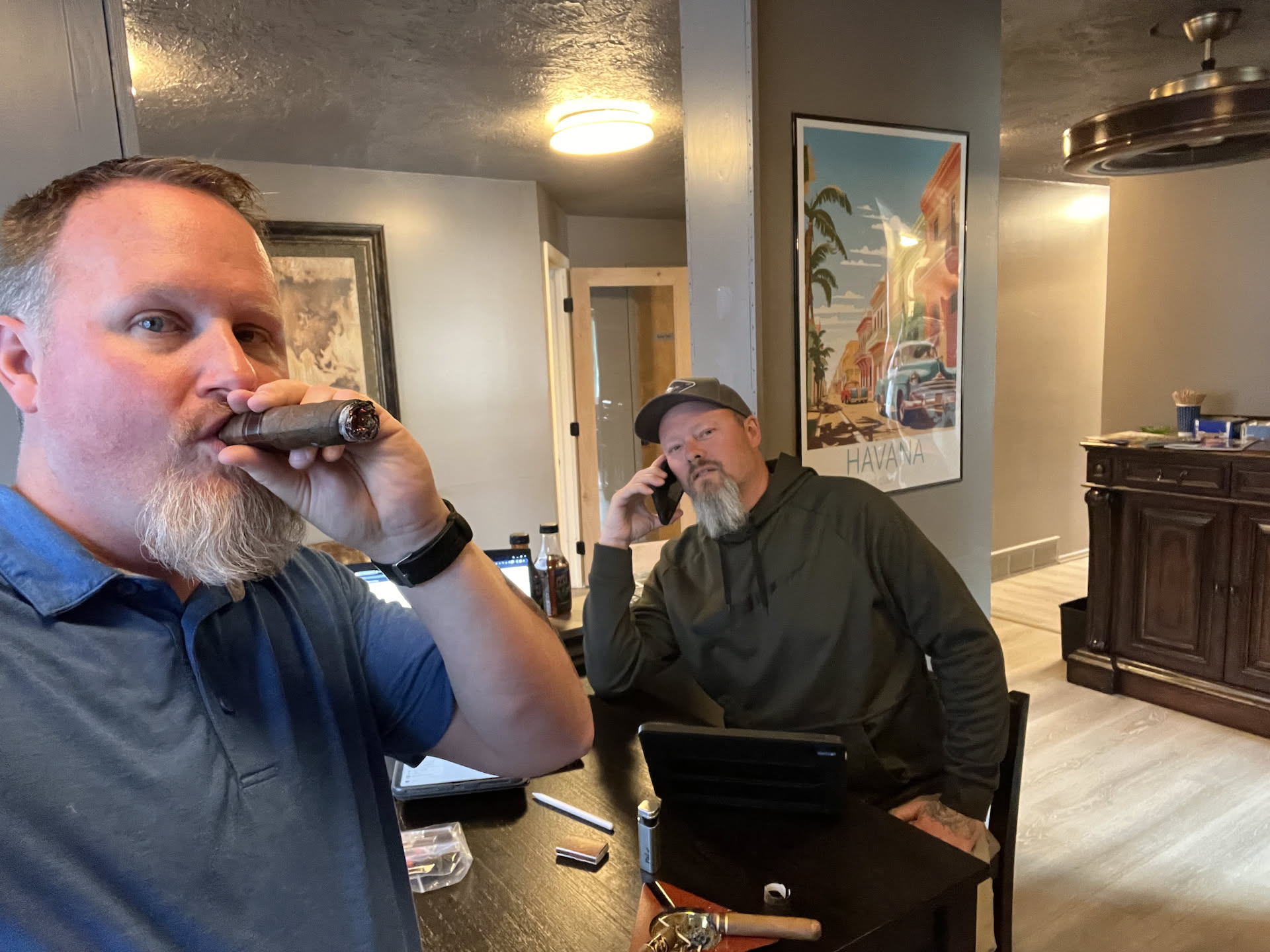 While Deanna took a nap, Nick joined Forrestt at the Yellowstone Cigar Co. for small business meeting and catch up.