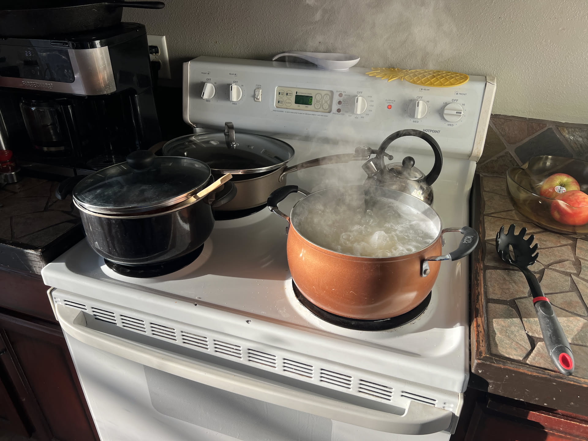 It’s Deanna’s turn to watch the laundromat, so that means Nick’s turn to cook… spaghetti.