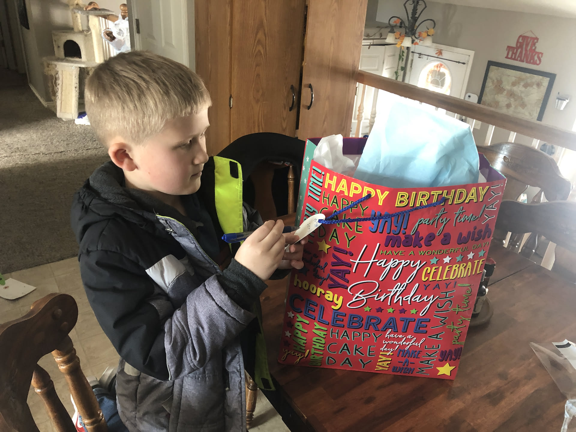 When I picked Ethan up from school, he told me he got invited to a birthday party on Saturday, so I took him to Walmart to pick out a toy for his friend.