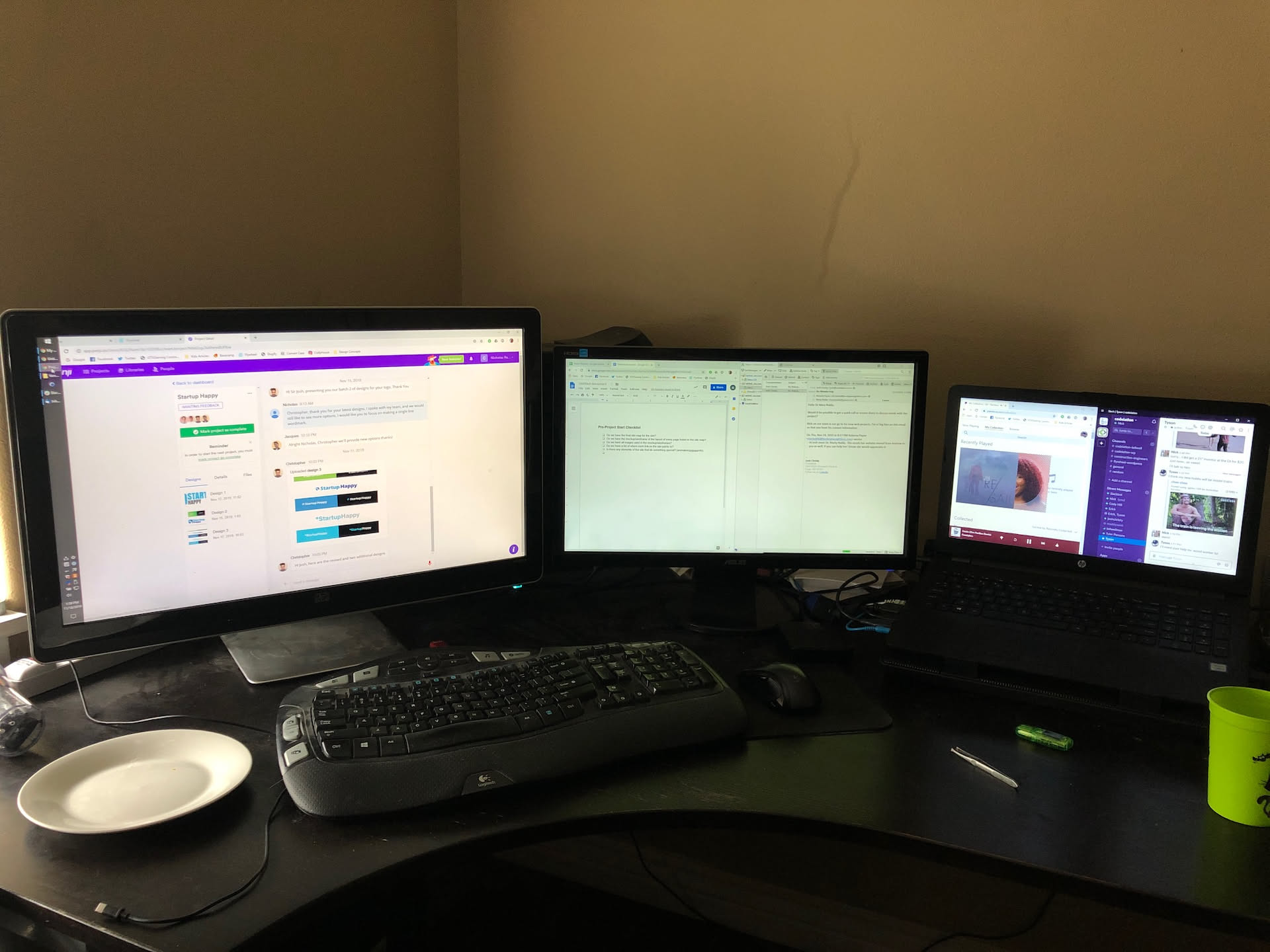 Took a walk through DI at lunch today… spent way too much… but I did get me a 25″ monitor (monitor on left) for $20… so I am pretty excited for that.