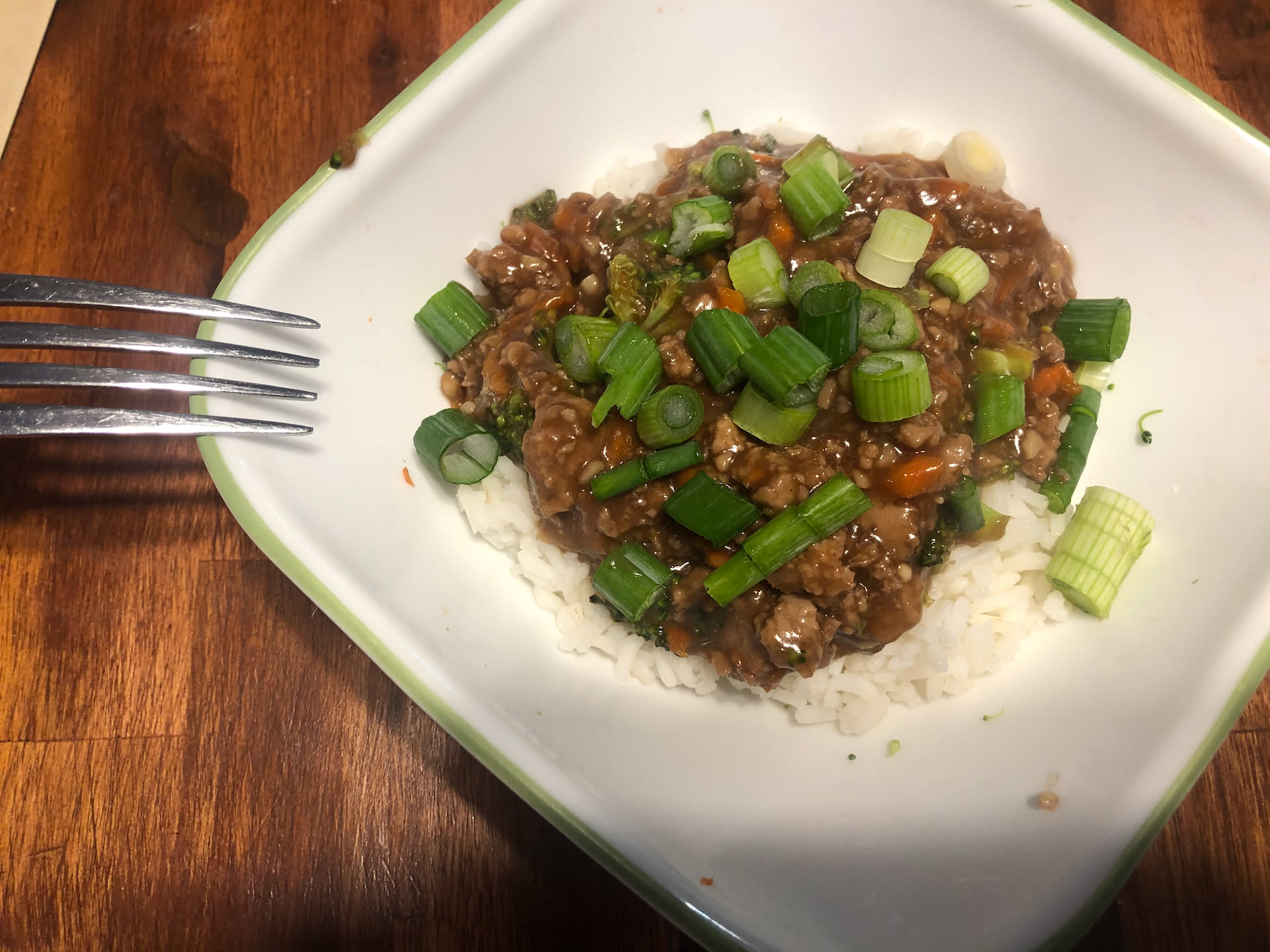 Dinner was Turkey Teriyaki and rice bowl.