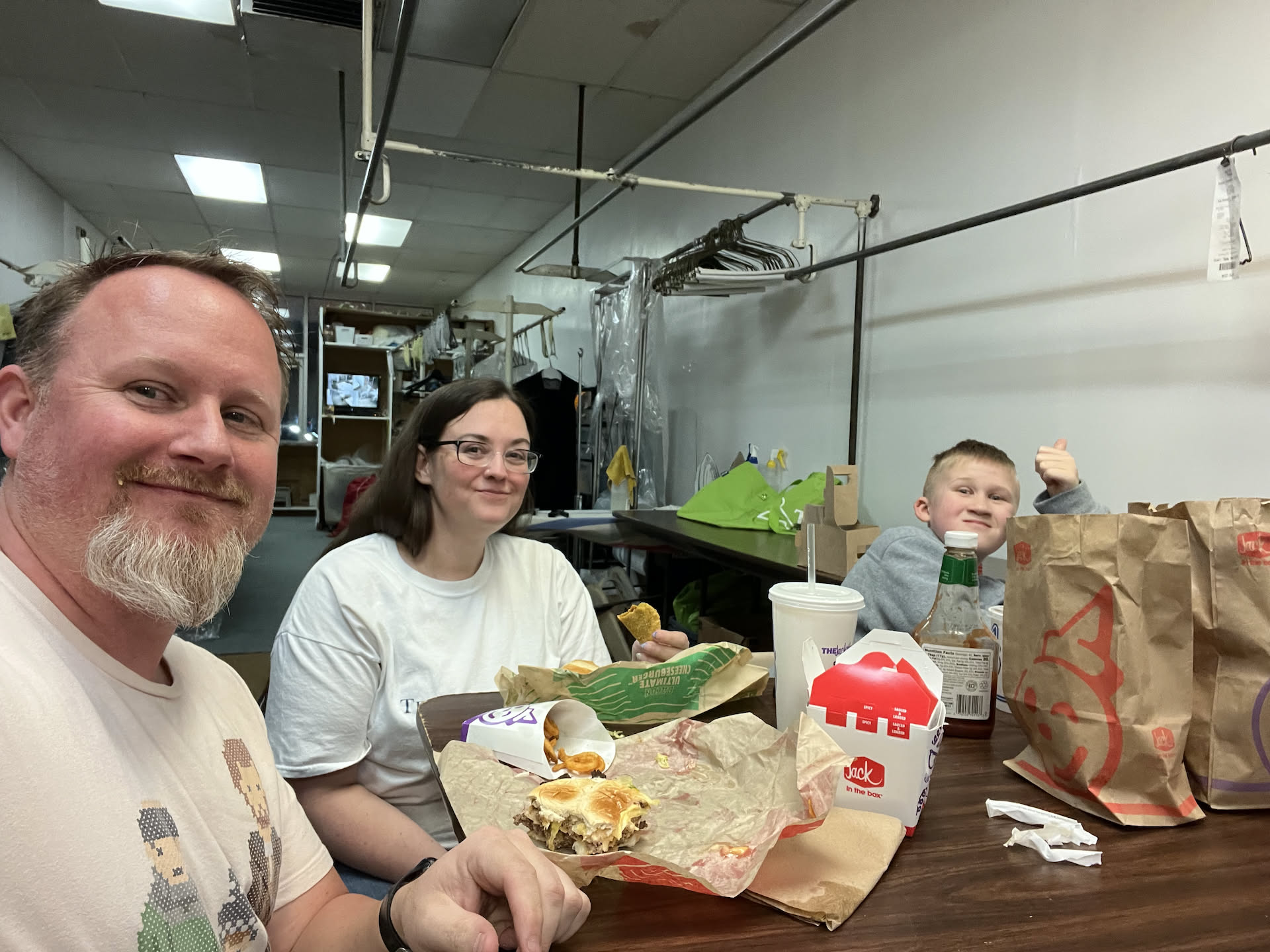 After picking Ethan up, we grabbed a quick dinner.