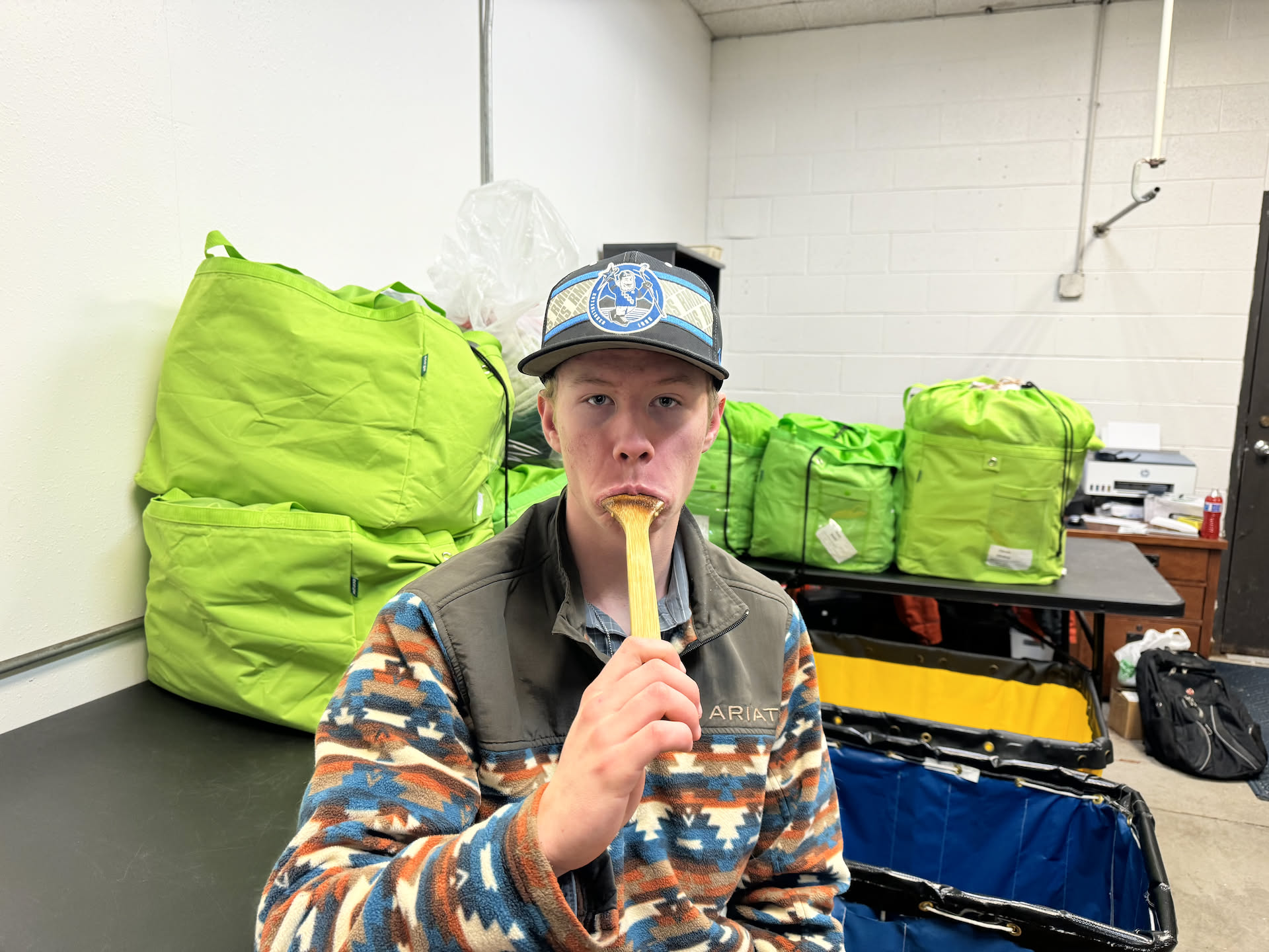 AVERY! get that spoon out of your mouth!!!