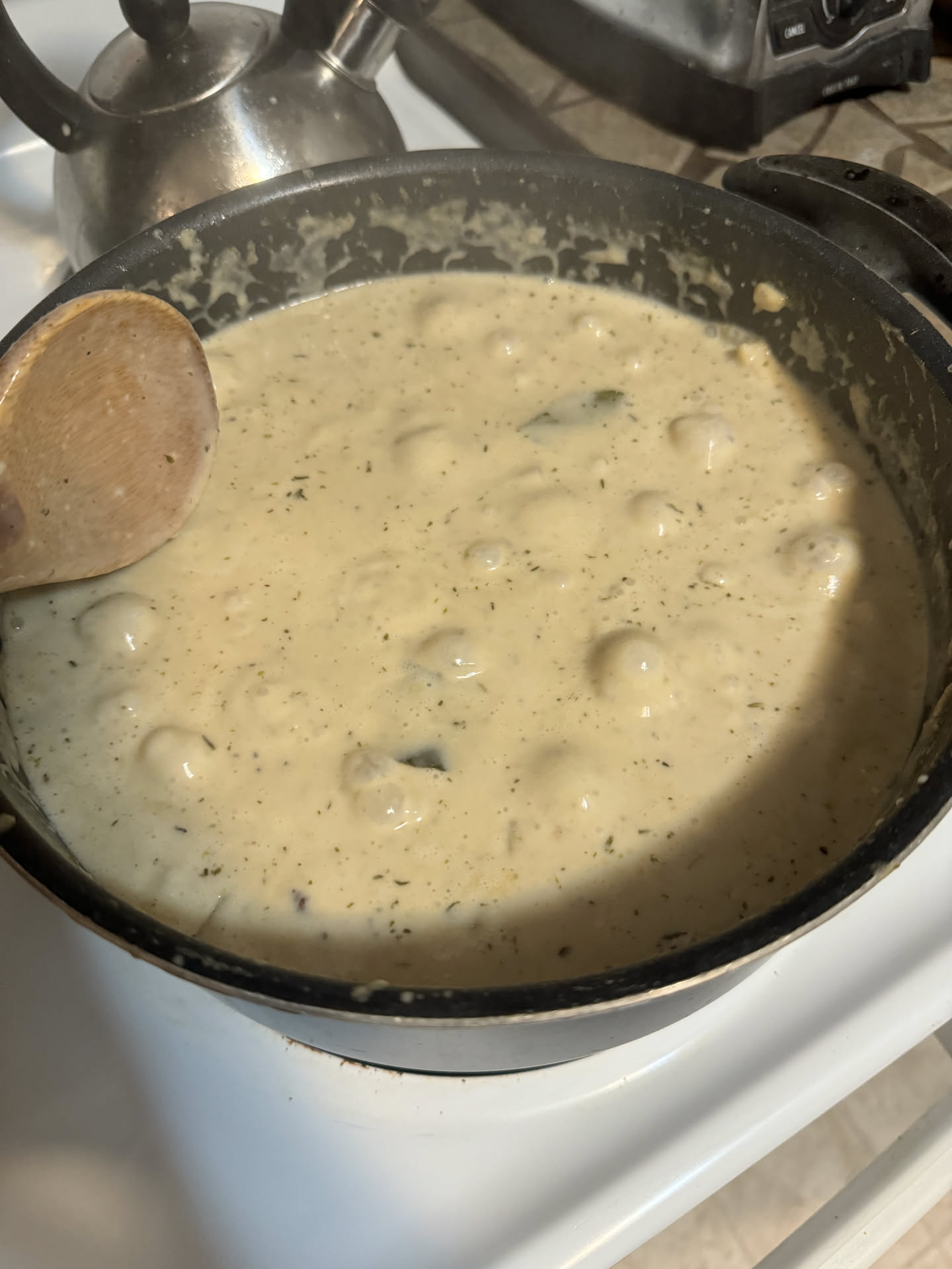 Deanna made clam chowder for dinner… it was so good!