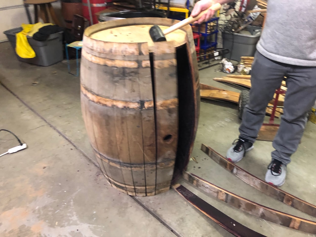 Tomorrow we have someone coming to buy some more staves from us, and since we have been selling a lot of them, it was time to take apart another barrel.
