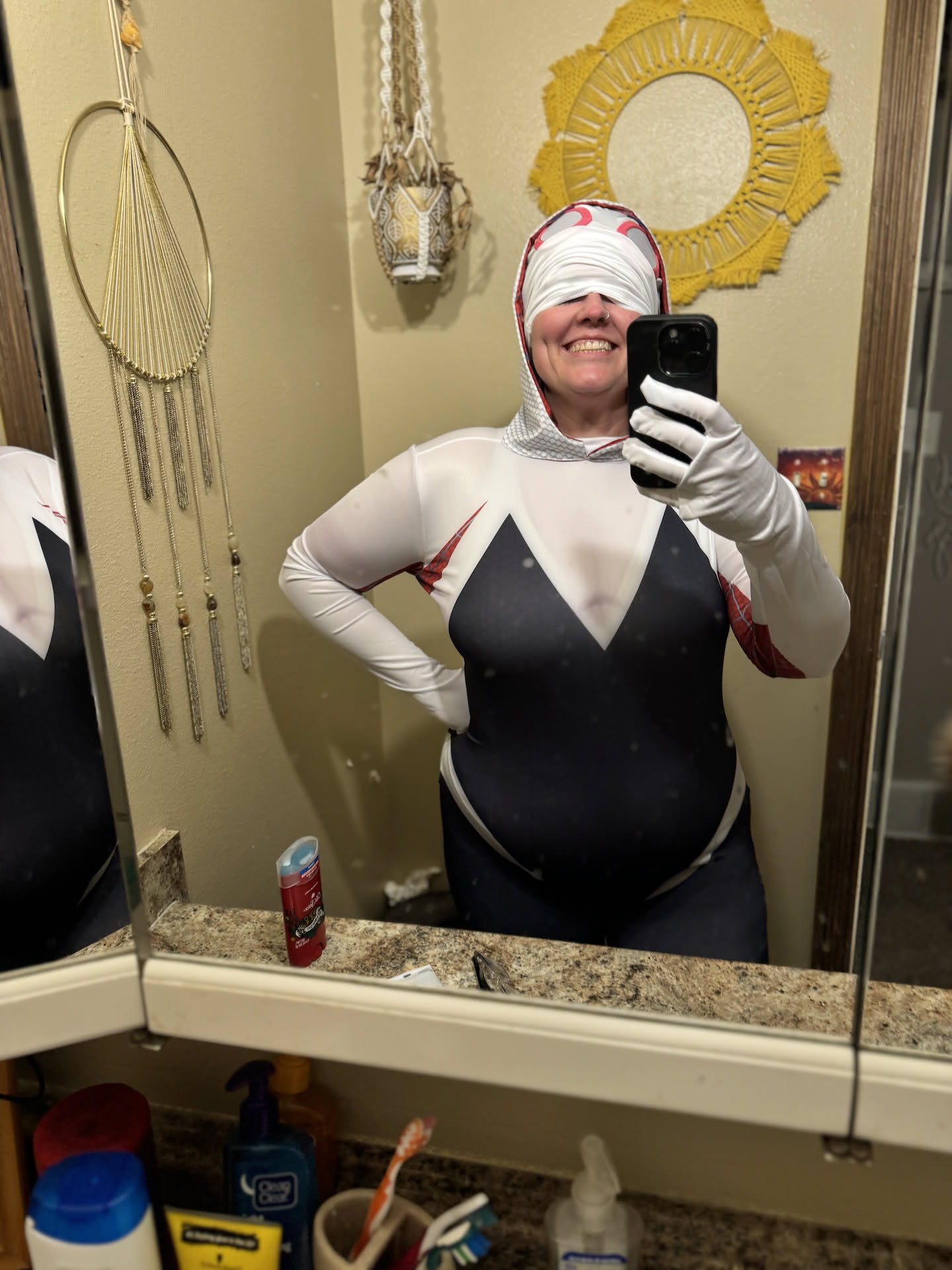 Right before bed, Deanna wanted to play dress up in a new costume she got from the Bin Store lol.