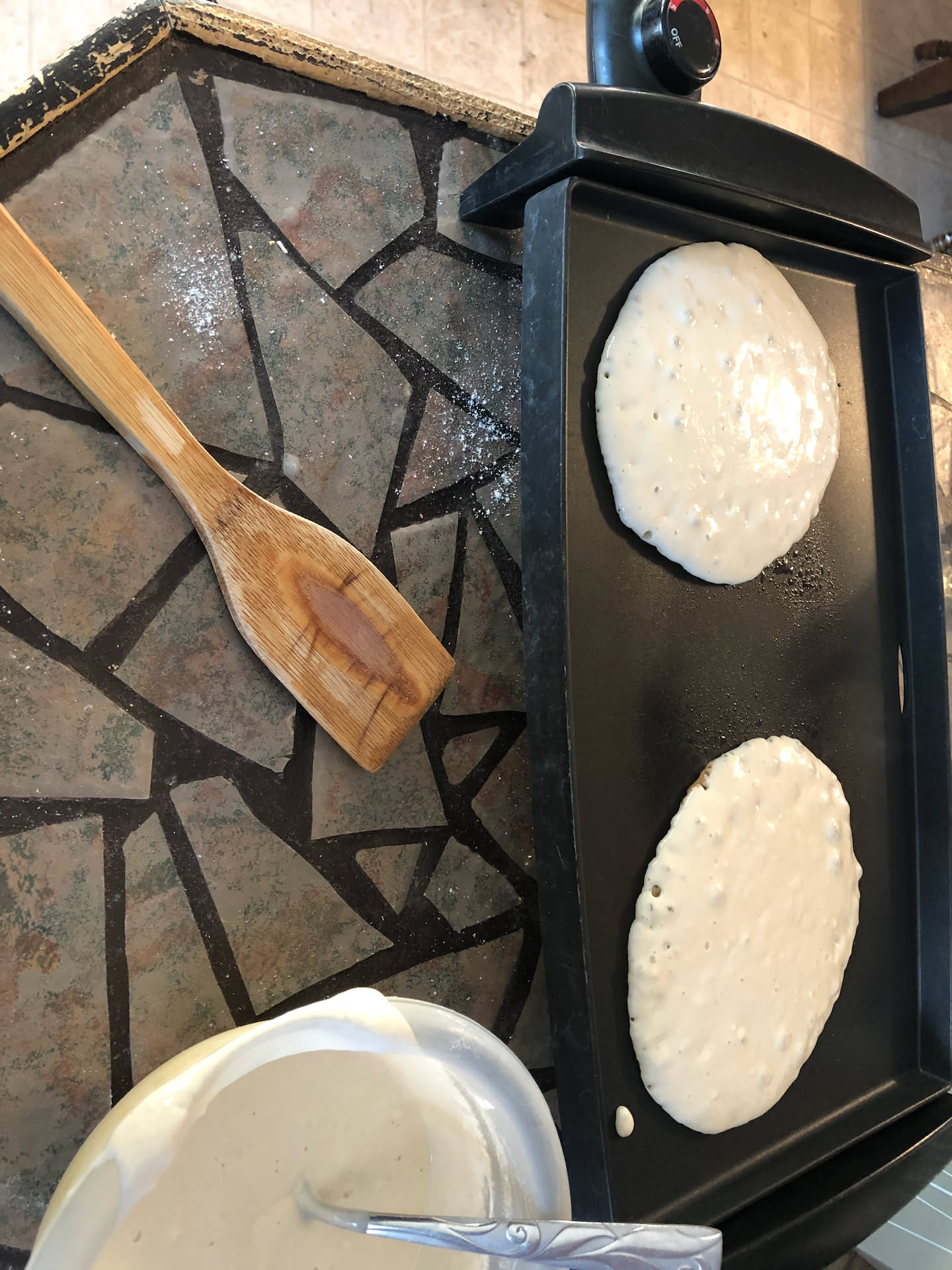 Deanna made pancakes for her and Airalynn for dinner
