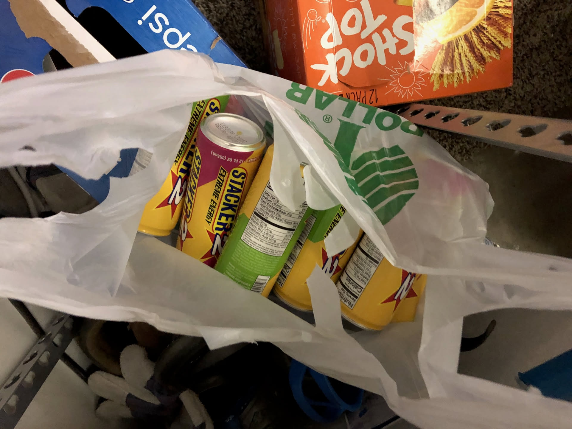 We stopped in a the dollar store and I picked me up another grip of Stacker energy drinks.