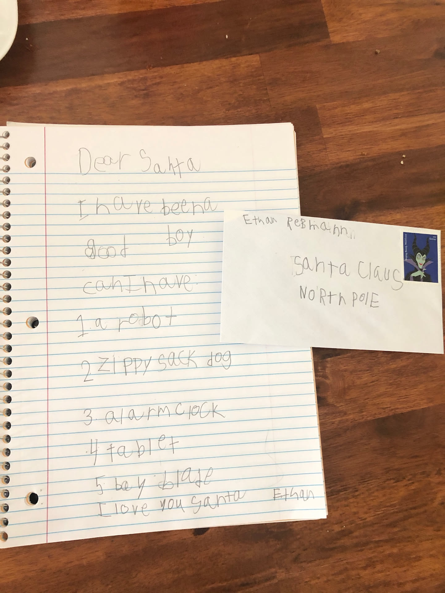 Worked with Ethan to write Santa a letter today.
