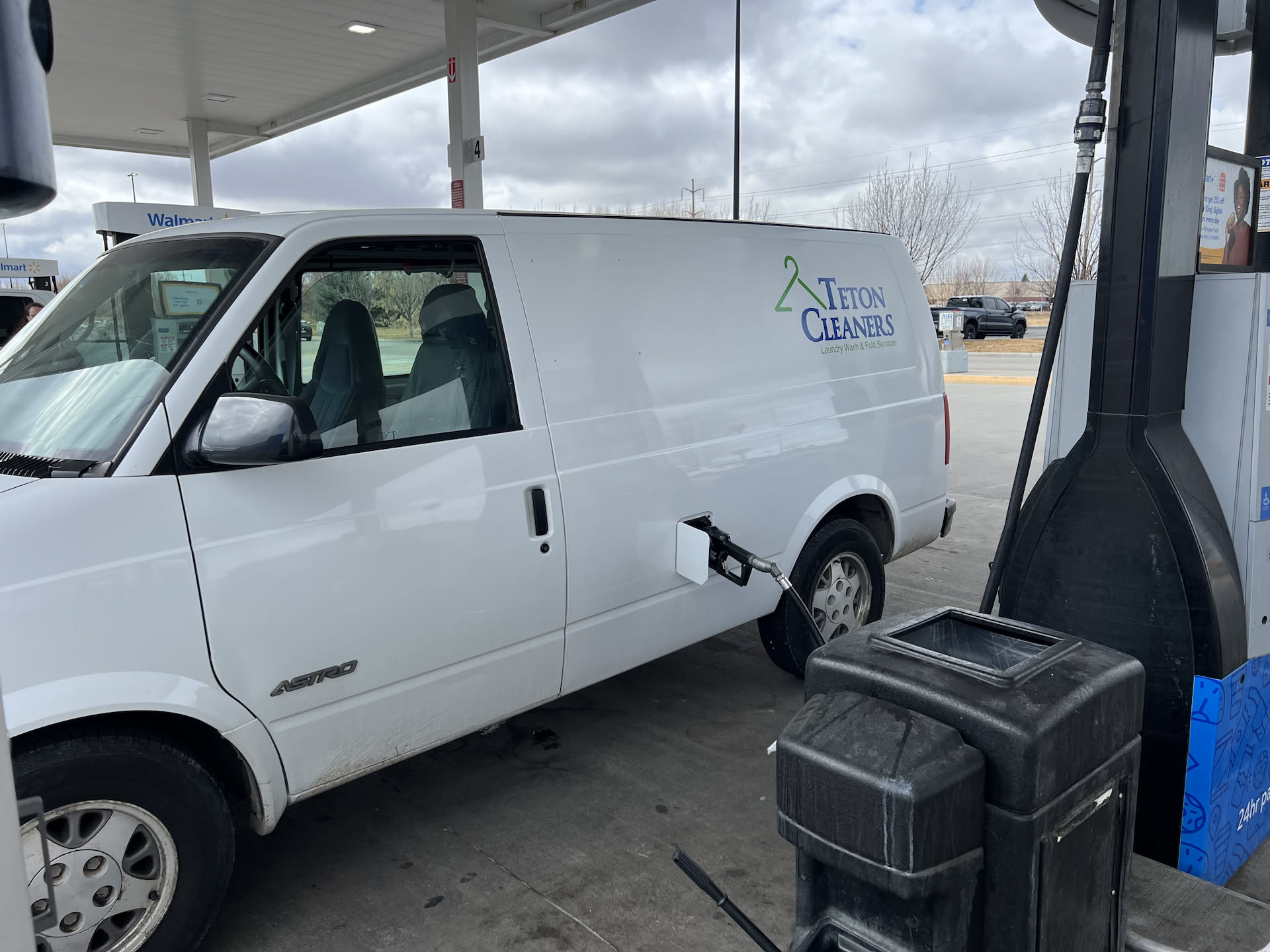 Out on deliveries today, I had to stop and give Tractor (that’s what I named this van) some gas… luckily gas even went down from yesterday.