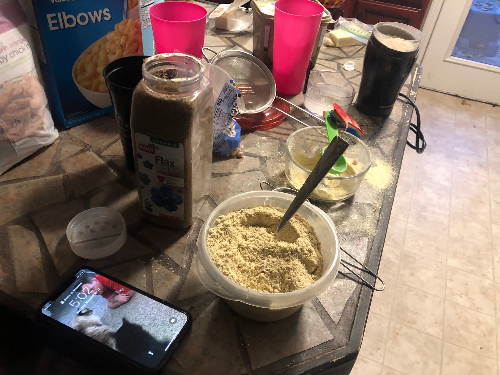 Trying the vegan thing for a short time to see if I feel better digestion wise… This is me making the egg substitute for baking.