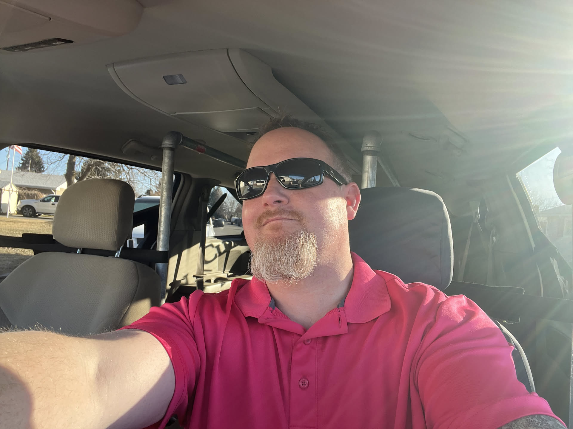 Warmer today. Sun is shining… glasses on… Nick is having a good day.
