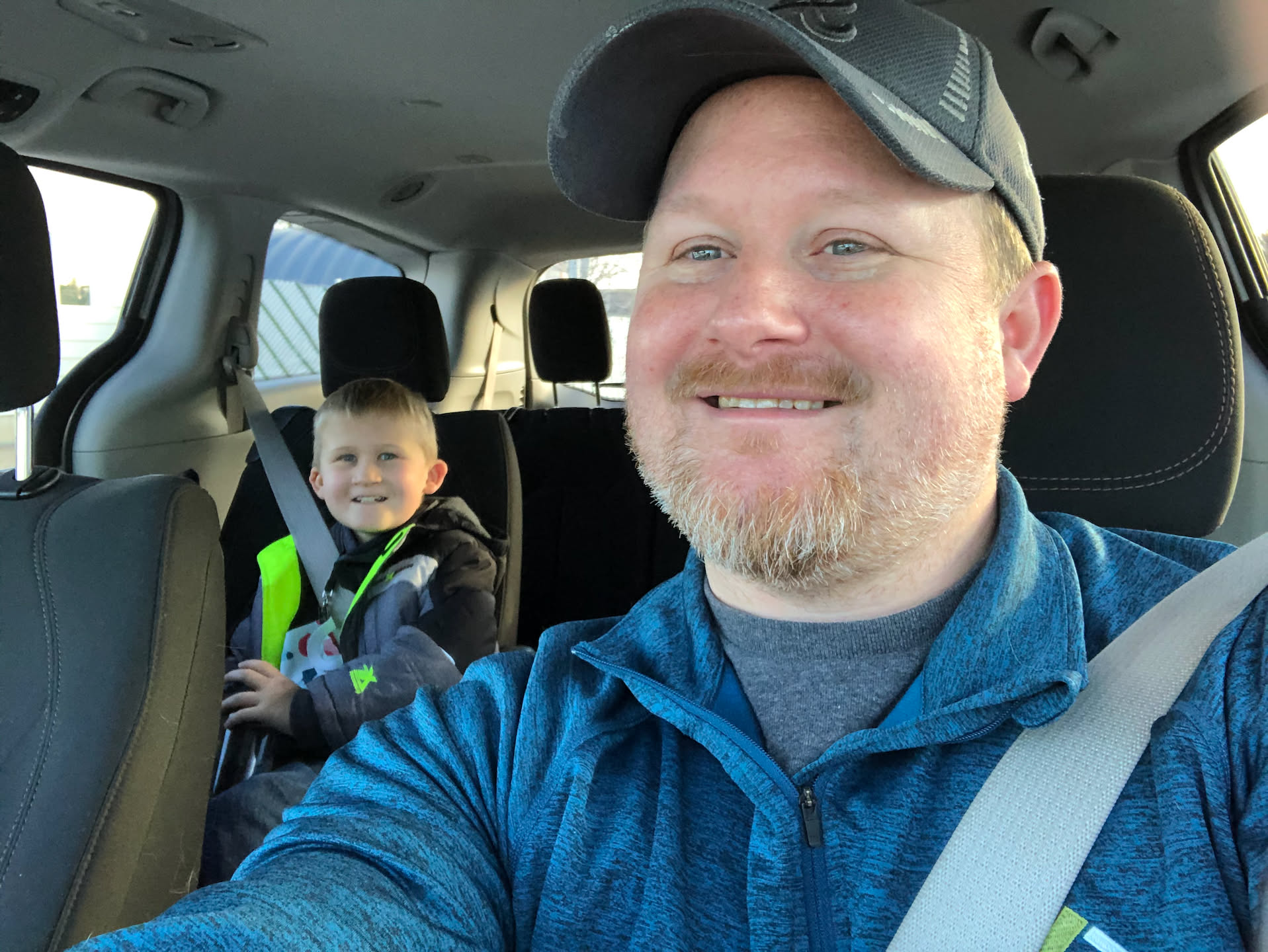 The school lost power so Nick got to pick Ethan up super early!