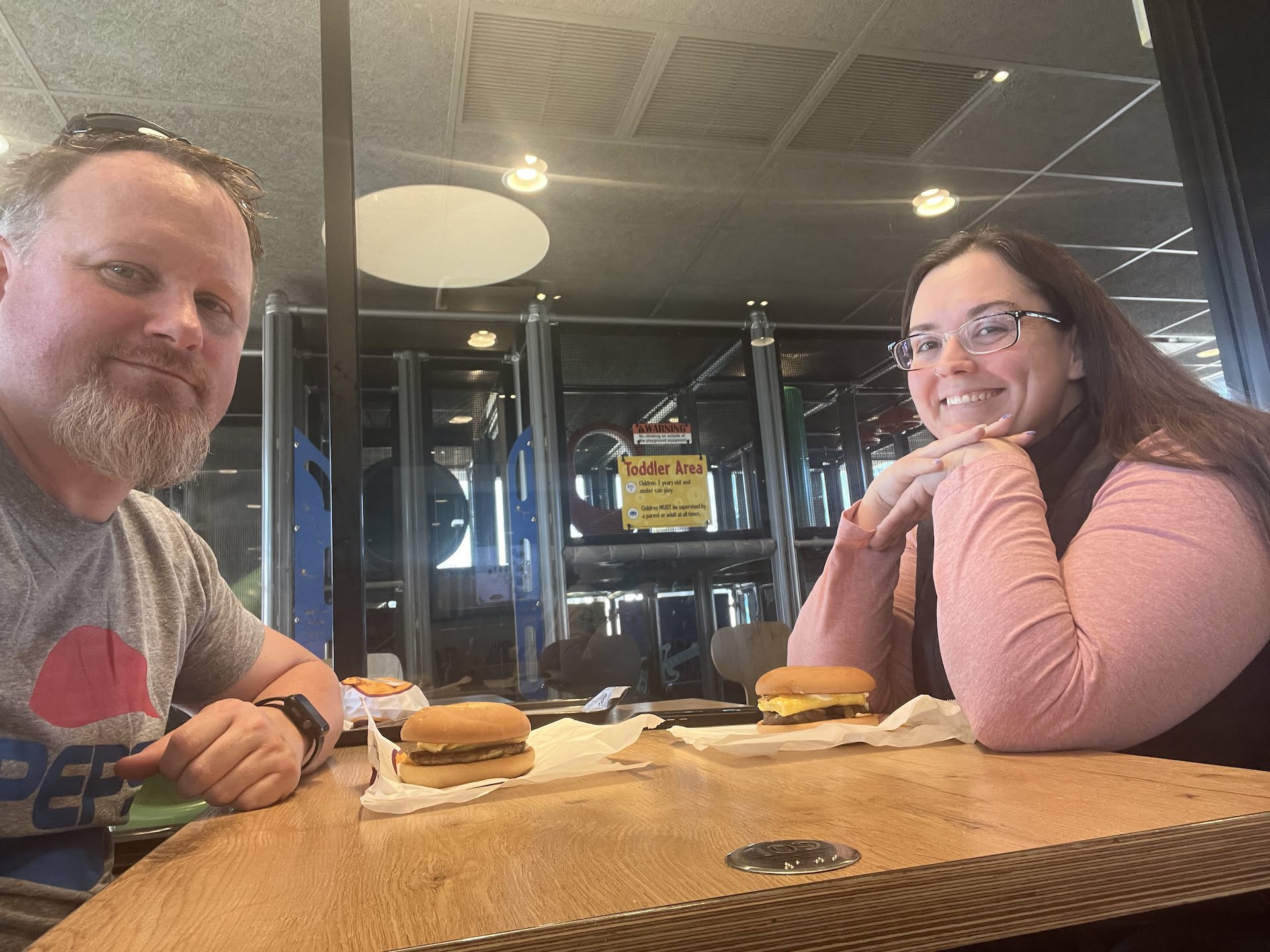 While in the run, we stopped for a quick McDonalds bagel breakfast date.