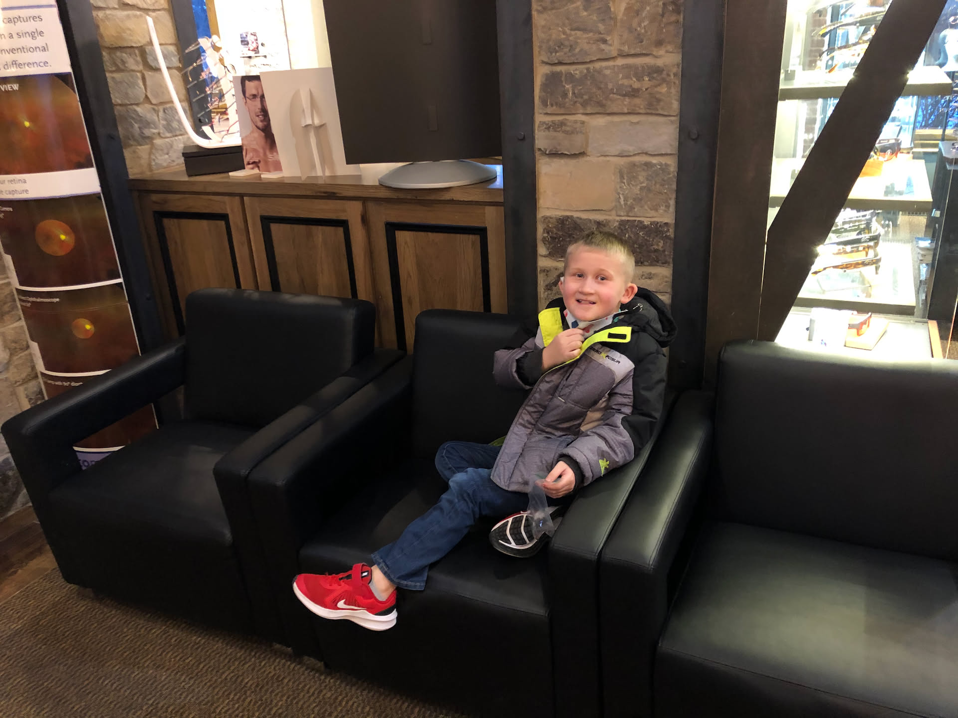 Ethan had an eye appointment, I actually got to take him to.