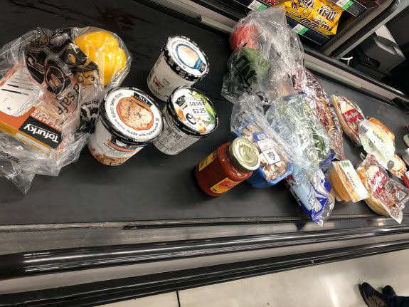 Deanna picked up some groceries at Winco. She is excited to have me try these non-dairy ice creams.