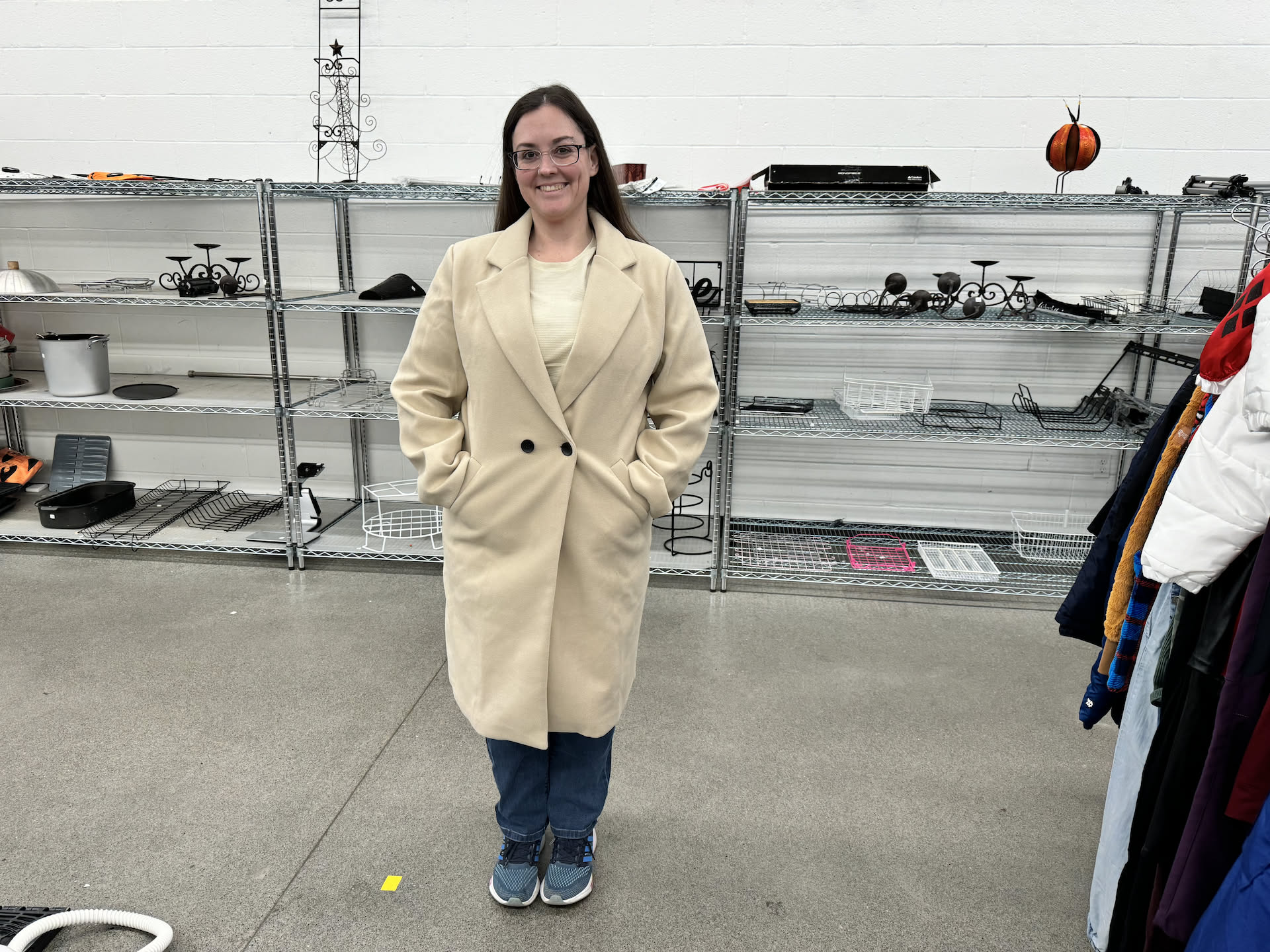 Deanna found a coat she has been wanting for years, and it looks great on her.