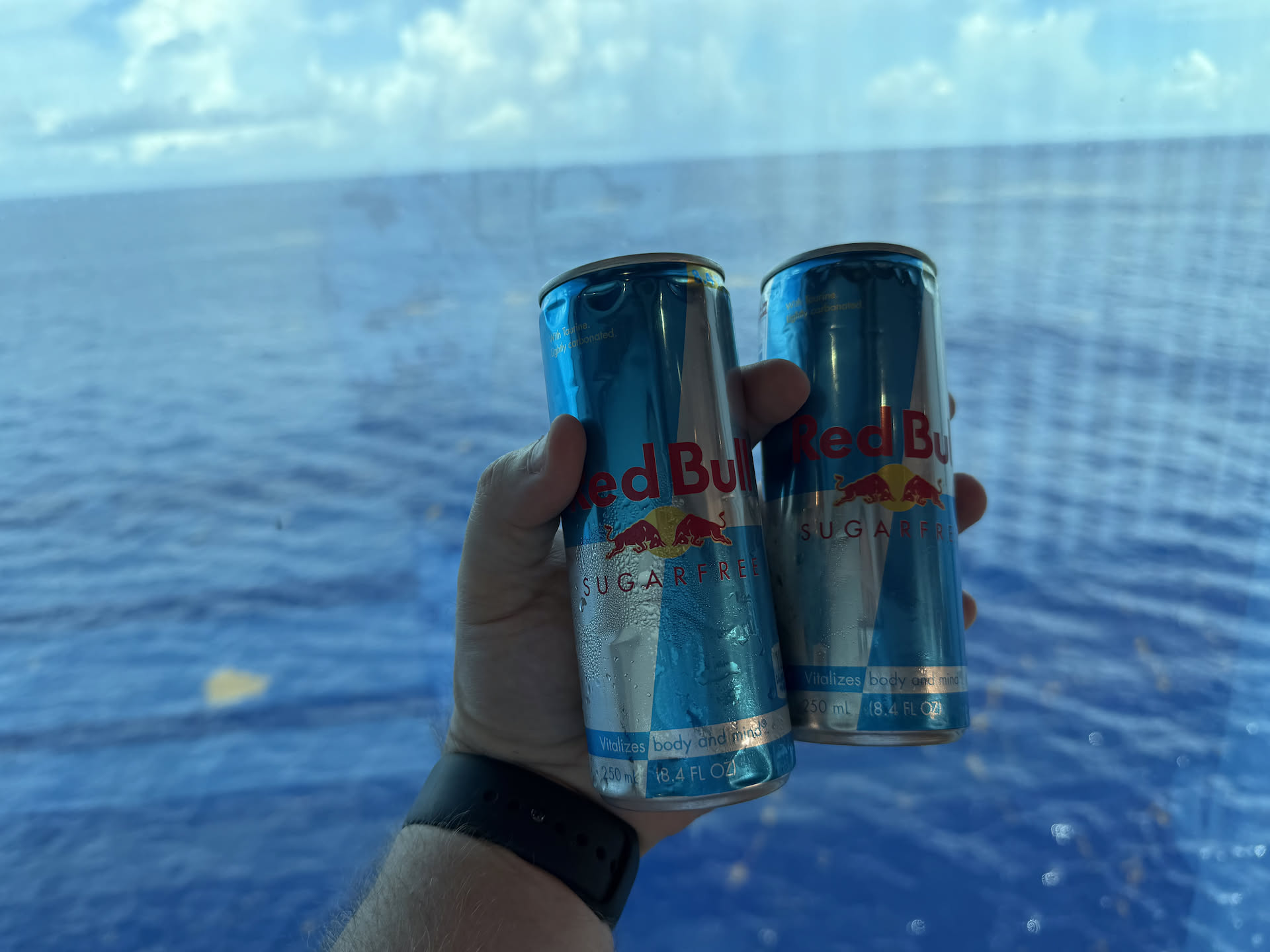 Double fisting the Redbull this morning.
