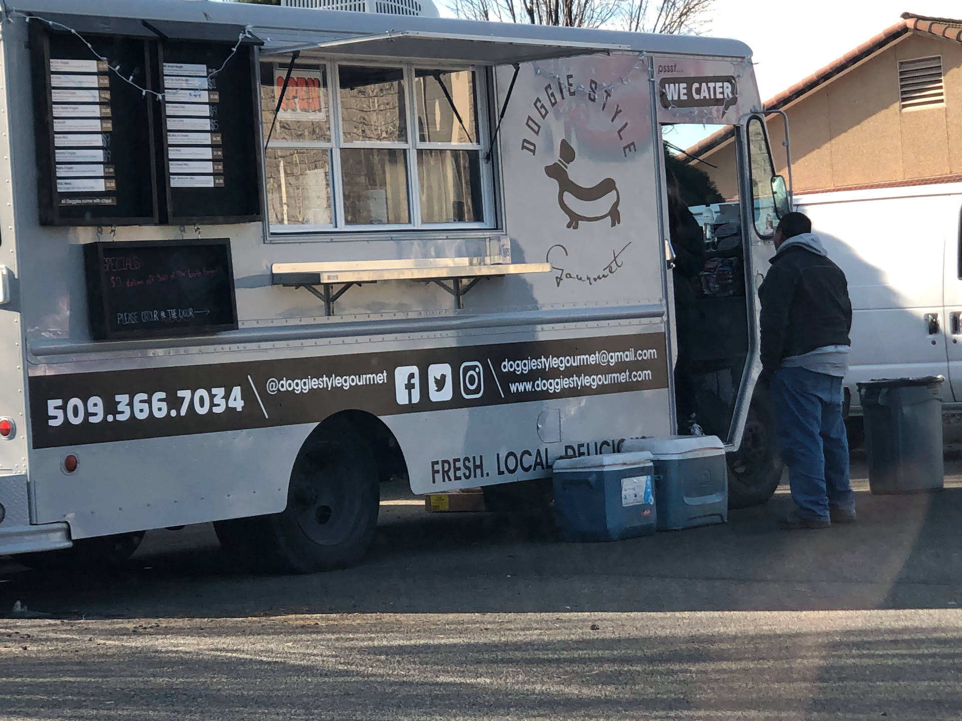 Nick wanted to try doggystyle gourmet hotdogs.