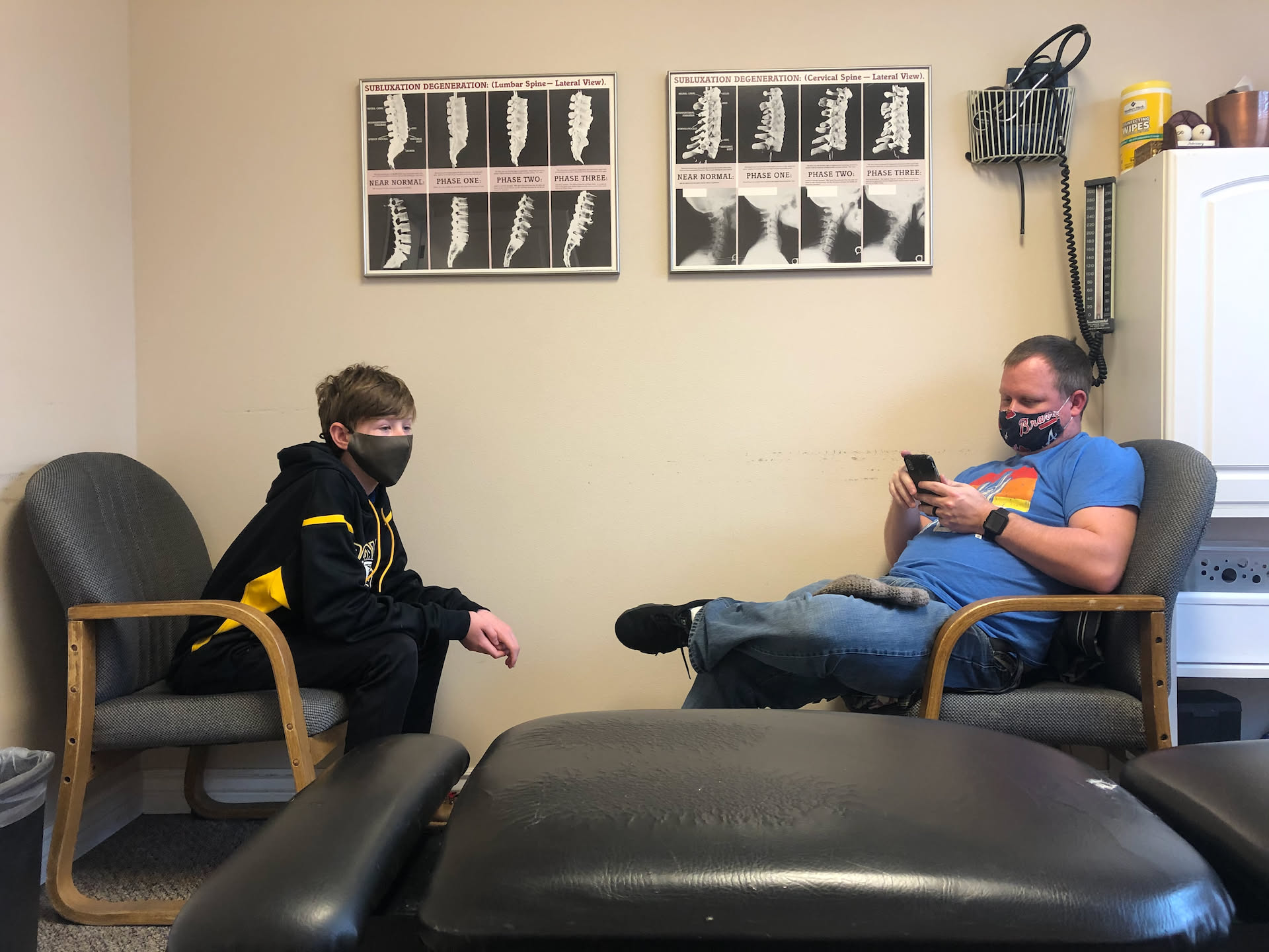 Mid afternoon, Airalynn, Deanna and Nick went to the Chiropractor.