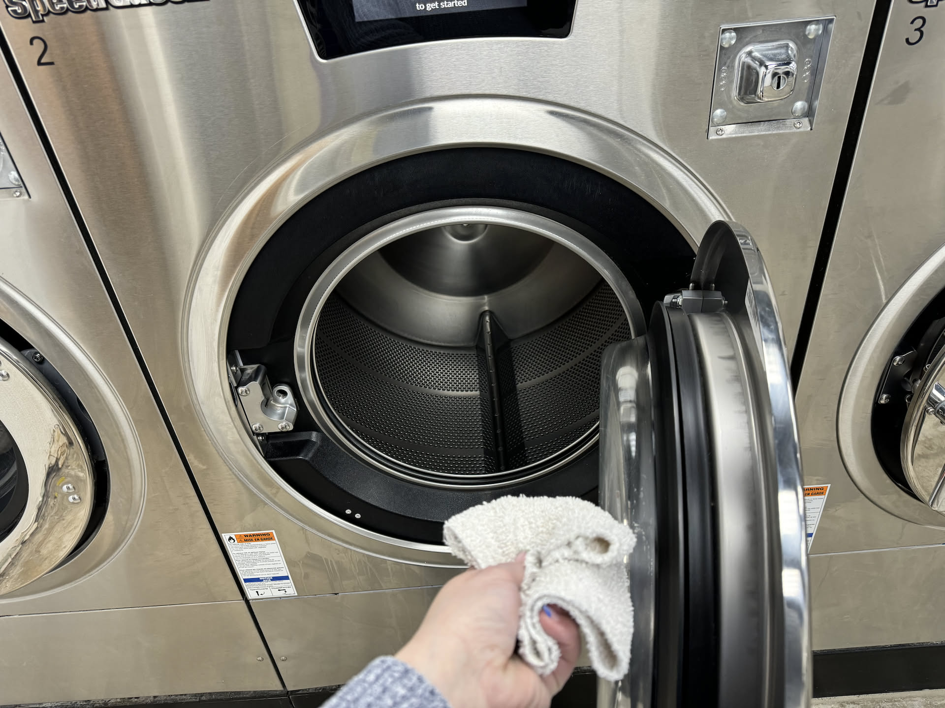 While the boys were on the way to the laundromat, Deanna was working hard washing the washers