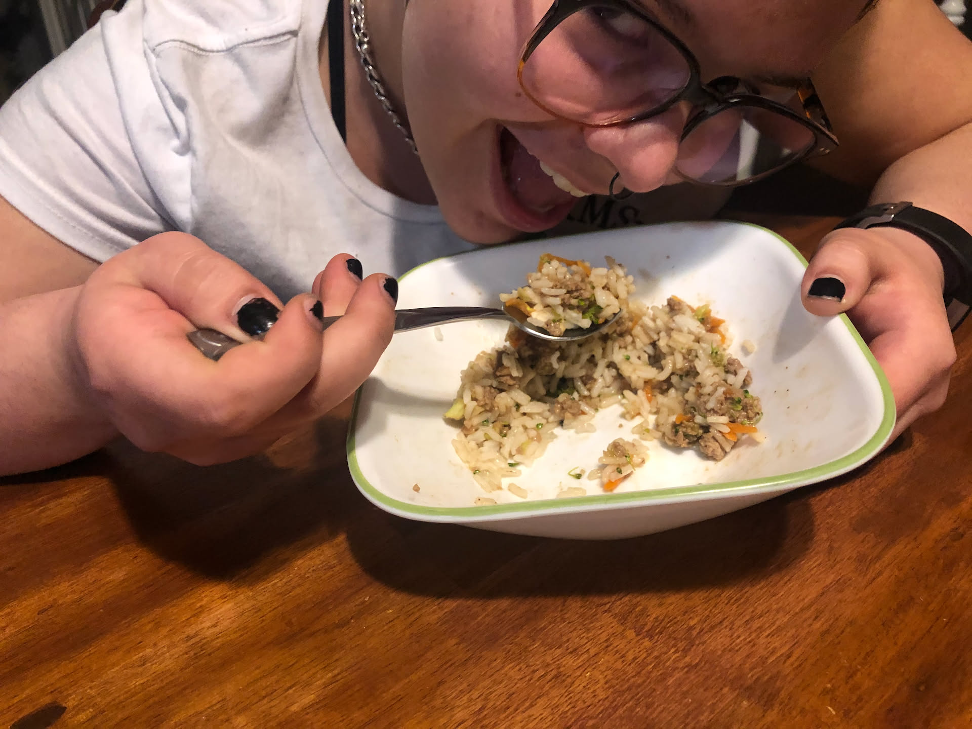 Teriyaki turkey burger rice bowl. It was a huge hit!