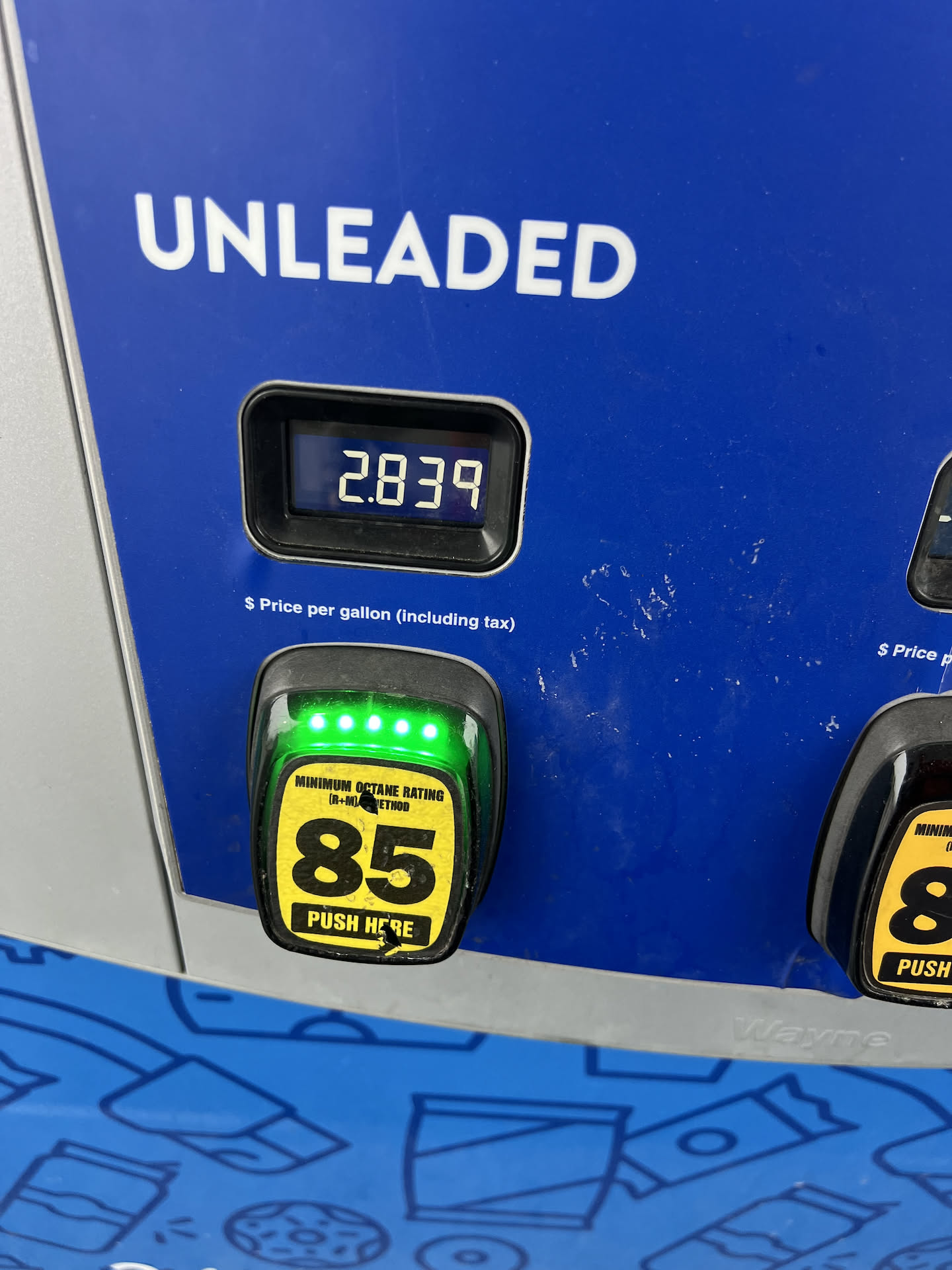 But he is grateful to get it for $2.84 a gallon… was only $33 to fill.