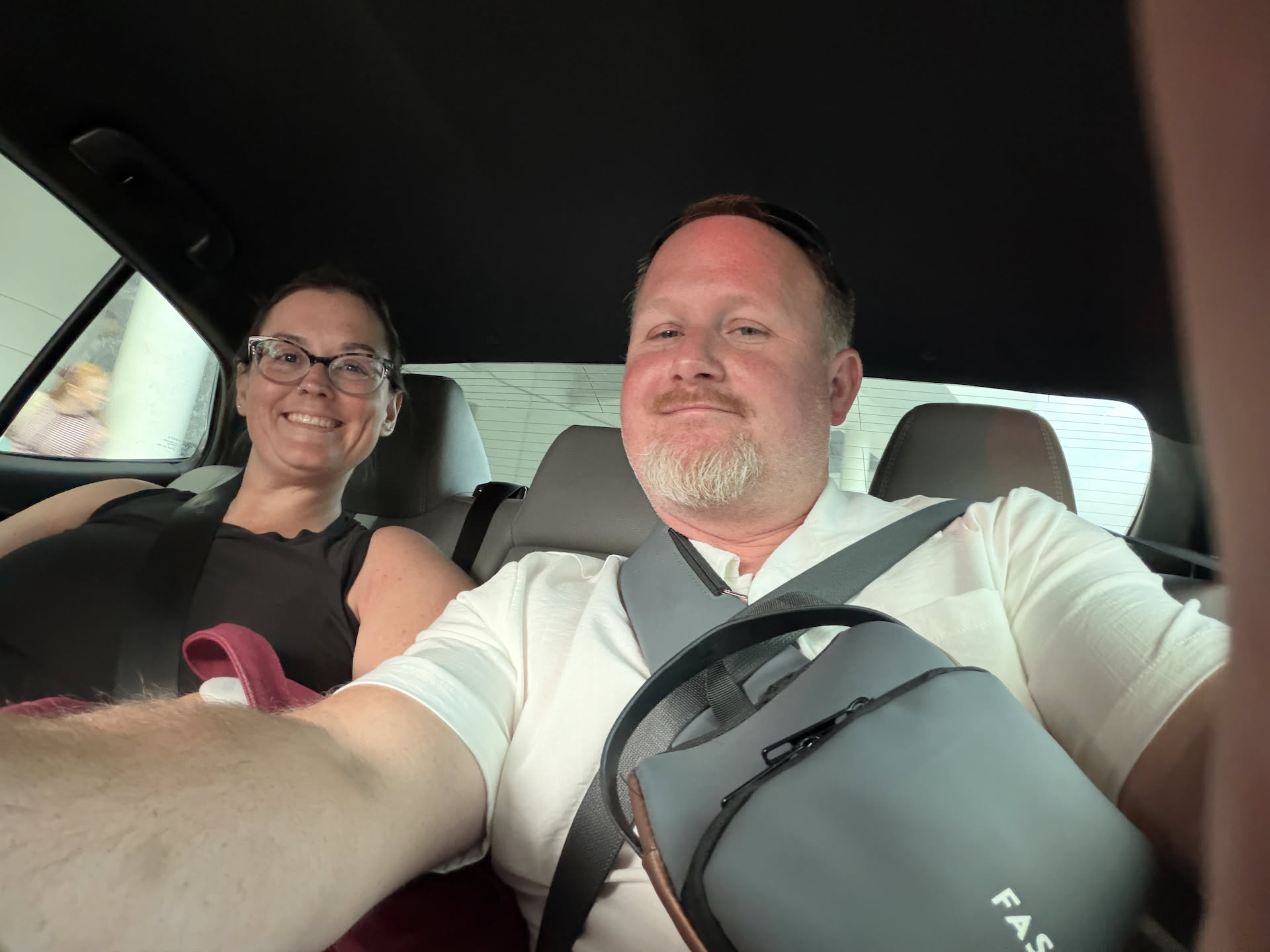 So many people waiting, but we were able to get into our Uber no problem.