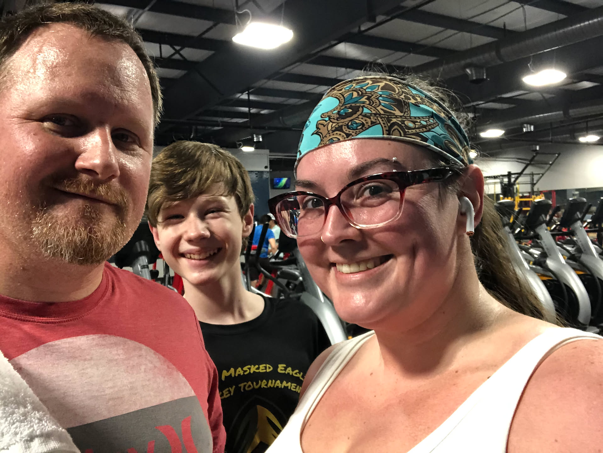 After dinner, the three of us (Avery, Deanna and Nick) went to the gym to work out.