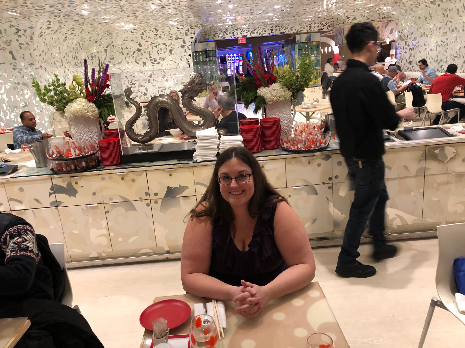 I was able to go to lunch with her… a fancy little Chinese restaurant in the hotel.
