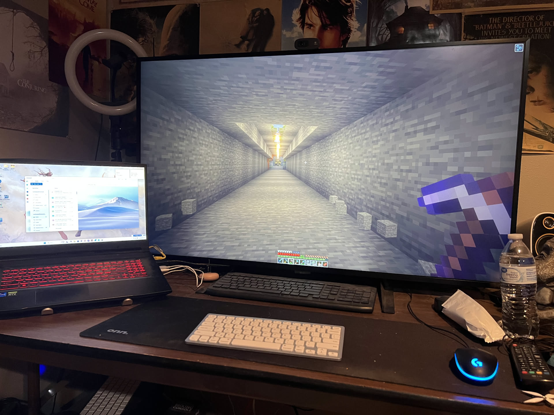 While Deanna cooked, Nick got a little Minecraft time in… don’t judge, his 4K monitor is only 49”.