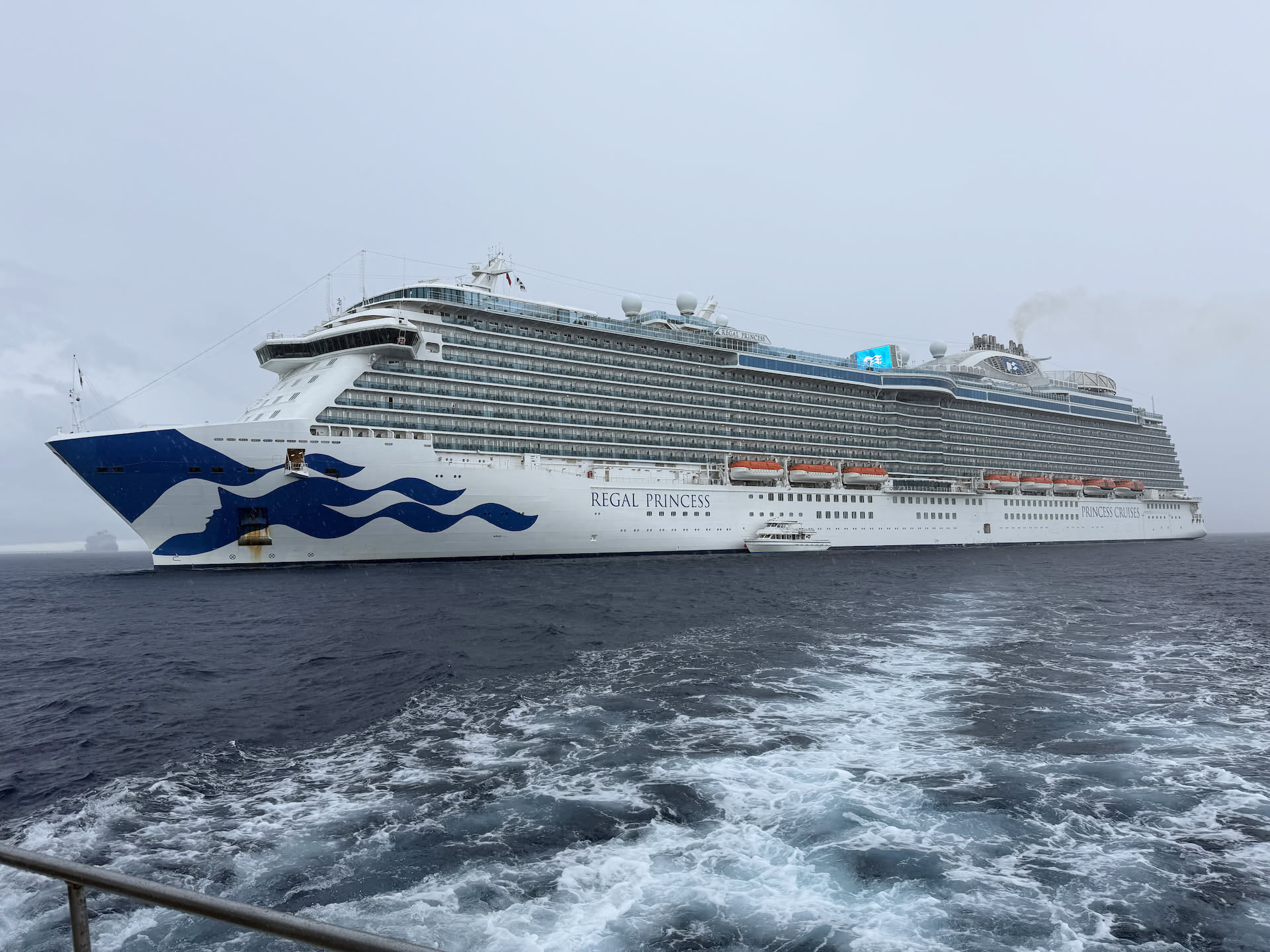 On the way to the island on the shuttle, turned around to get a shot of our ship.