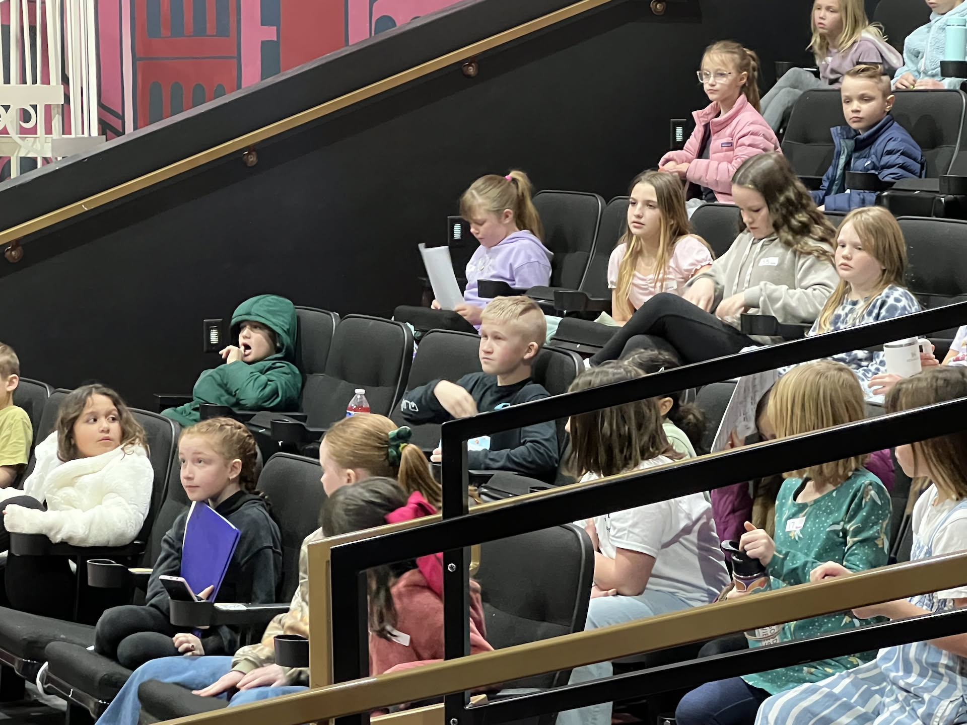 Tonight was Ethan’s call back at the theatre… Nick quickly got this pic before they kicked all the parents out.
