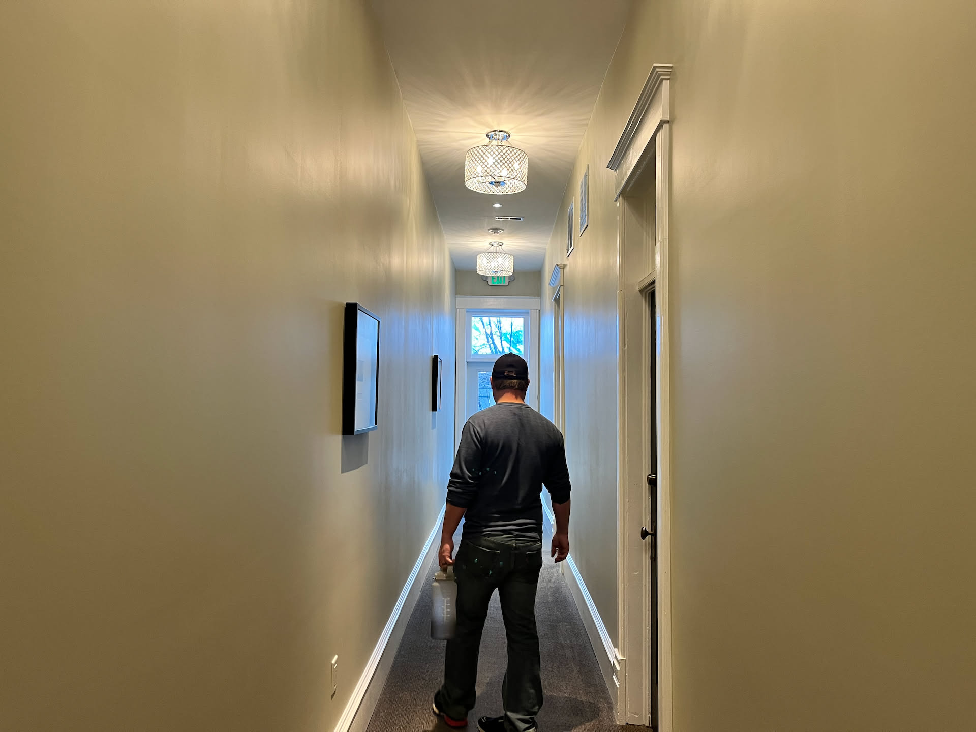 We headed back to the hotel for an amazing birthday nap. Here you can see us walking up and down the halls looking at the pictures of the town when it was first built.