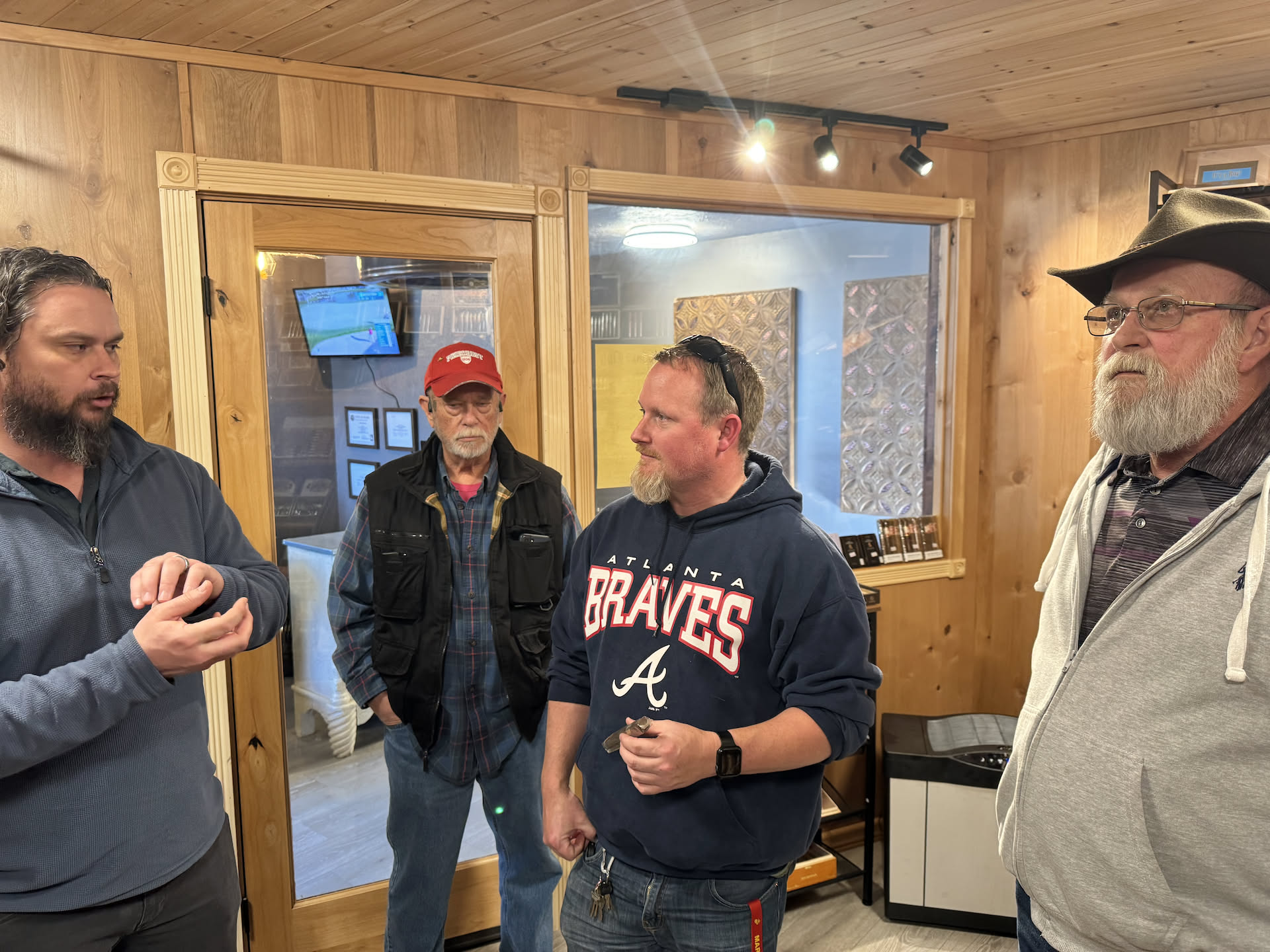 We then headed to the Yellowstone Cigar shop where the owner (guy on the far left) gave us some education and a tour of the place.