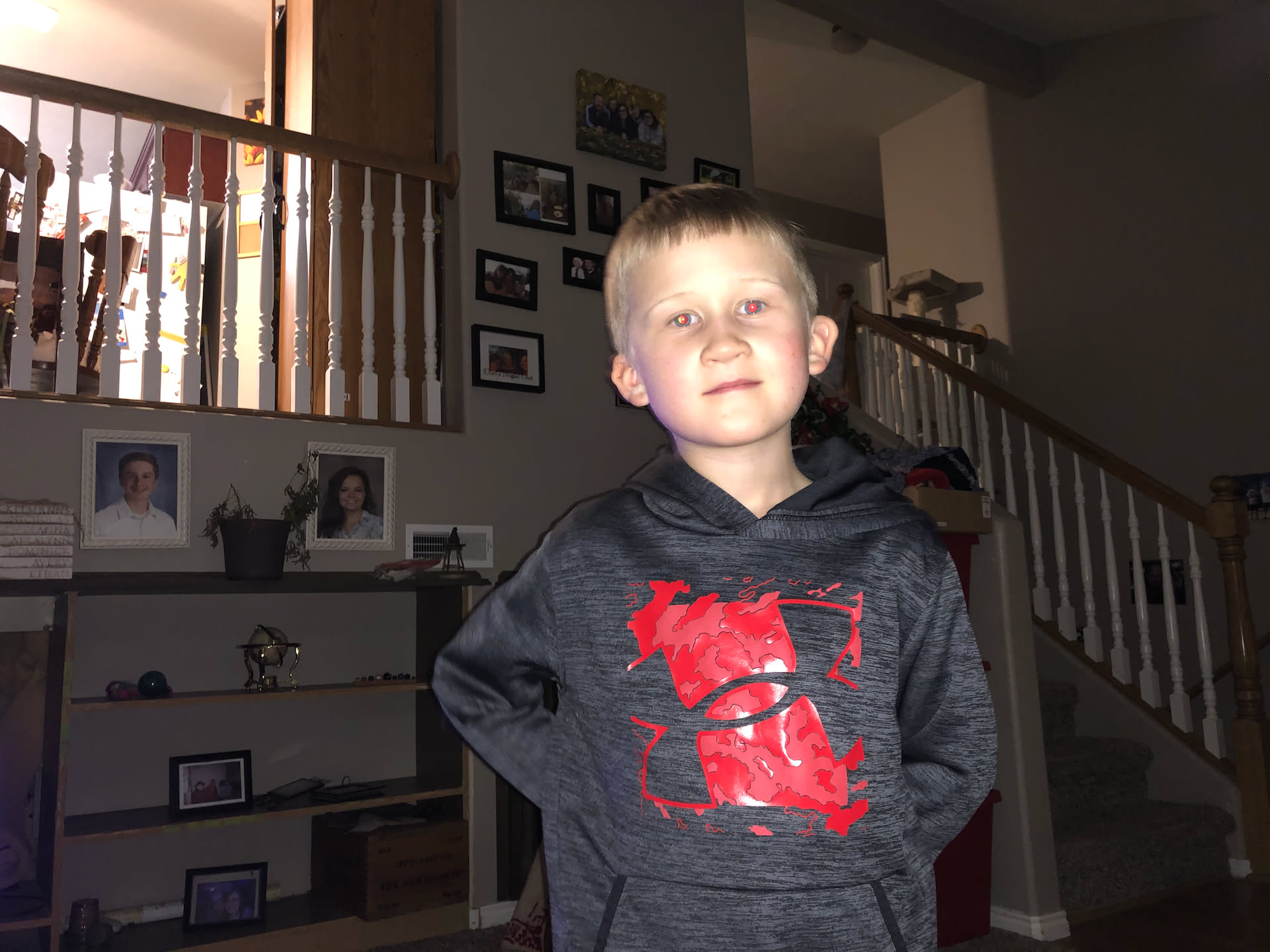 Quick pic of Ethan before he goes back to his mom’s