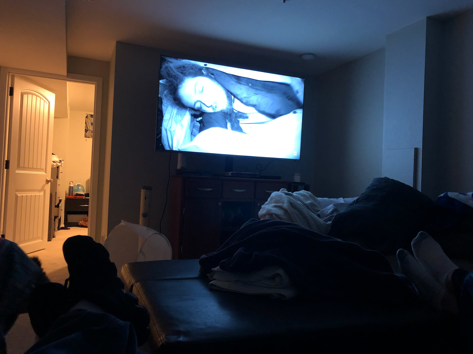 At the Irby’s, we finished the evening by watching Alone