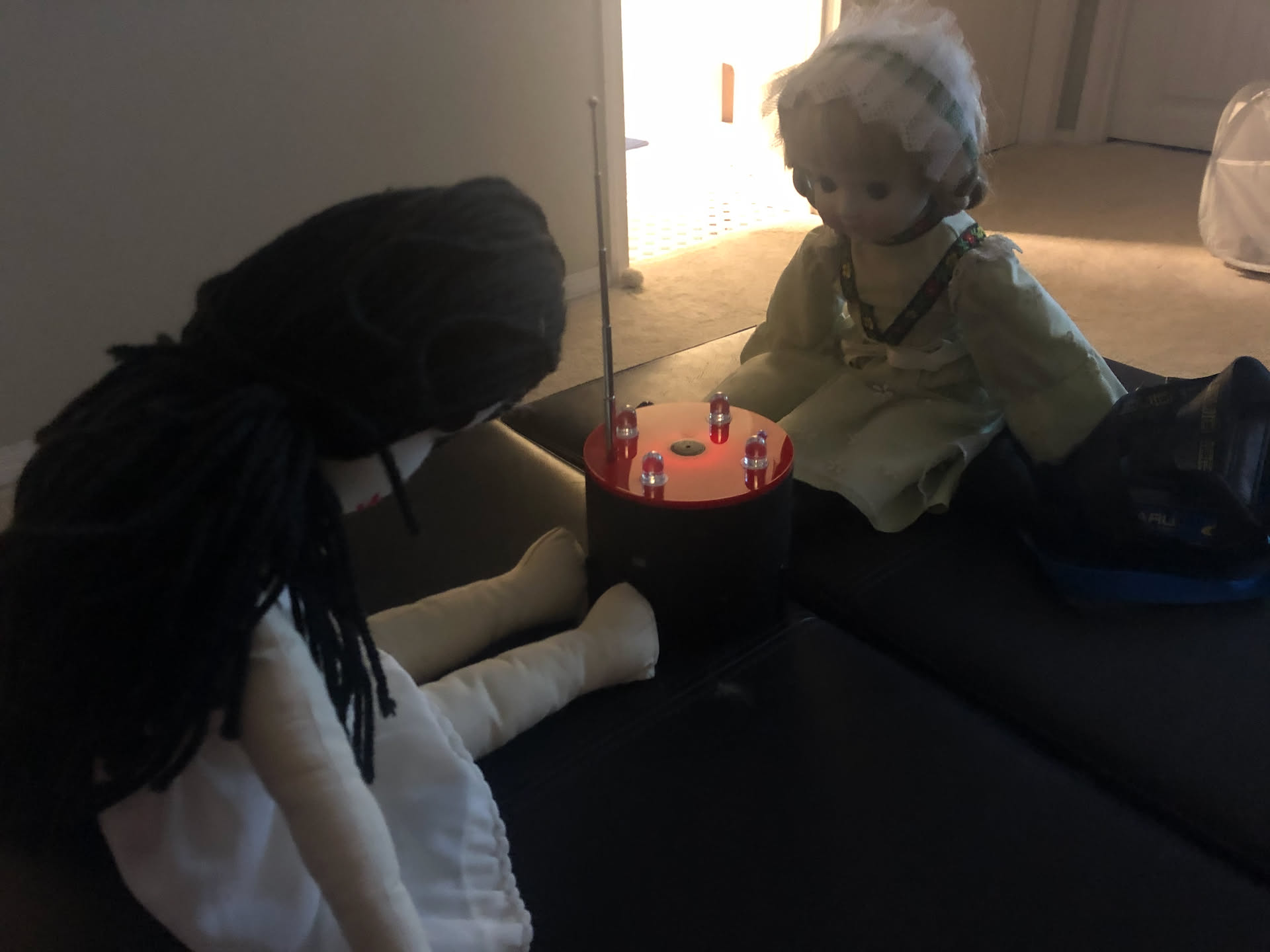 Tyson and Nick setup up the dolls (Hilde and Brittney) around the REM pod to see if we got any super natual hits.