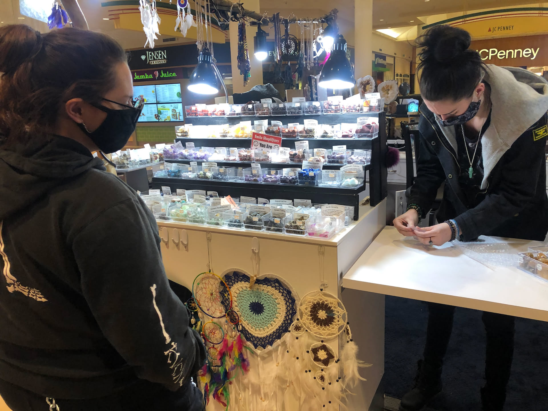 After dinner, Deanna and Airalynn went to the mall. They picked out some new crystals for the energy of the house.