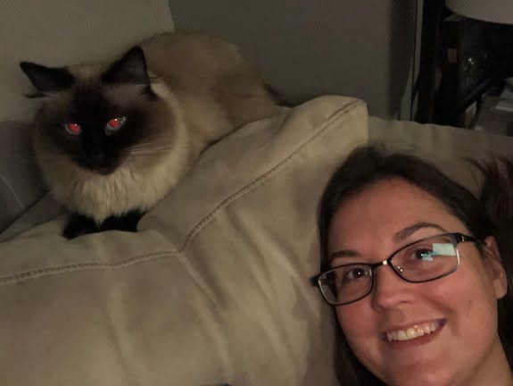 Oaklieigh and Deanna relaxing on the couch.