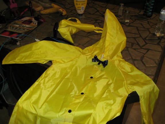 Ethan’s raincoat came in for his Halloween costume… he wants to be Georgie from IT.