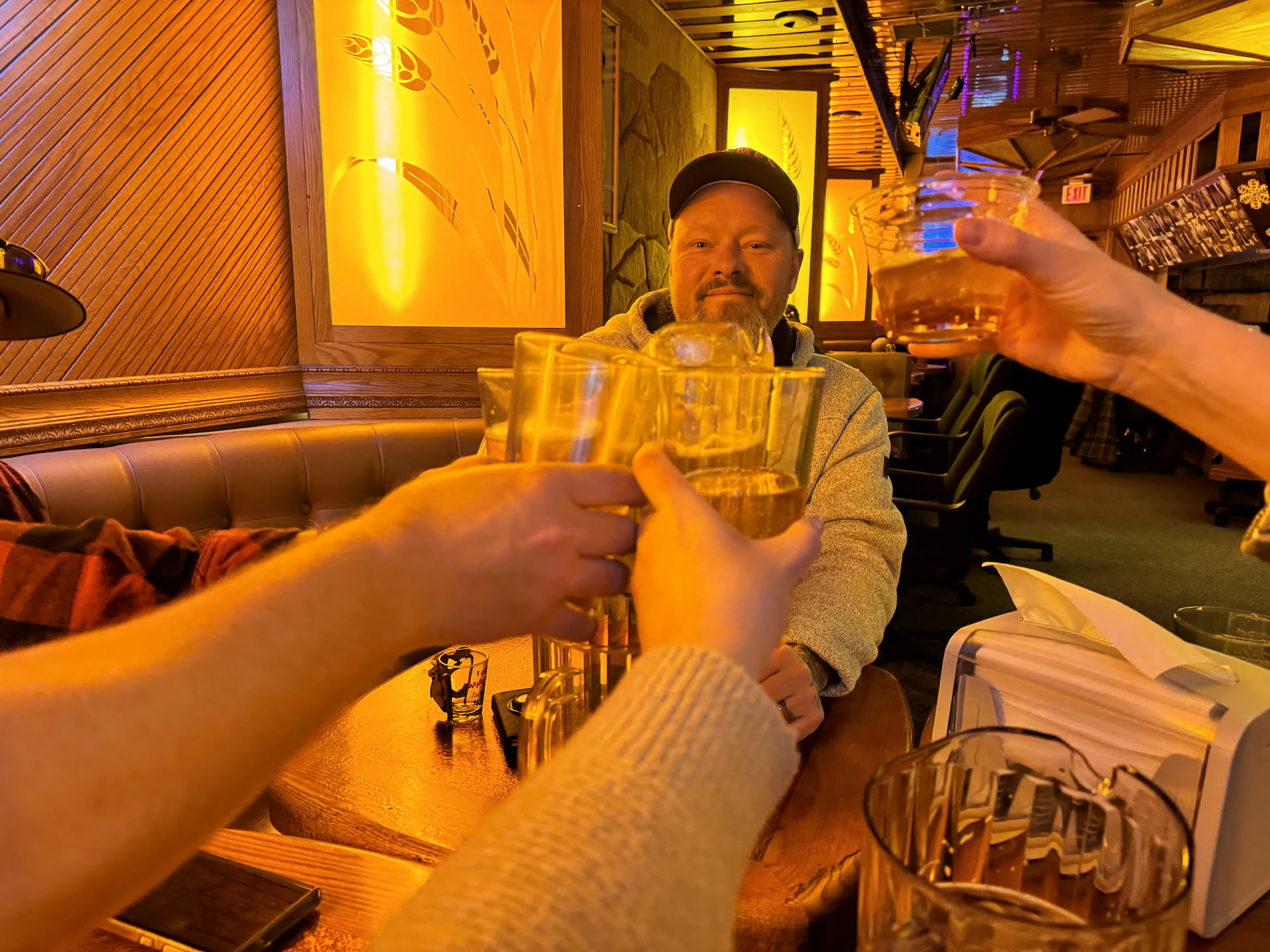 Forrestt arrived so we did another cheers, and then the party started going!