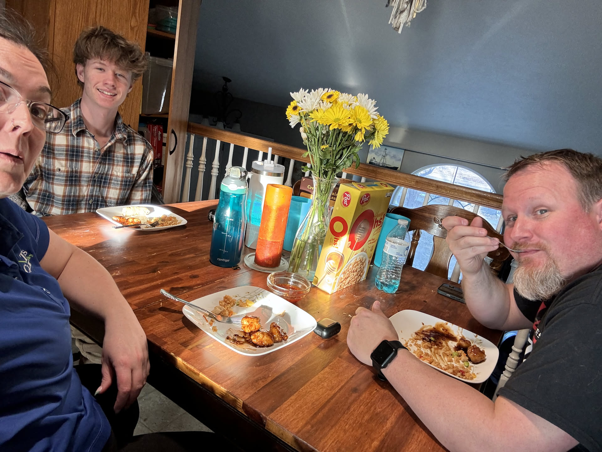 For dinner we had Chinese food that Deanna cooked… Nick was a wuss and said it was spicy and had to get milk to drink to calm it down.