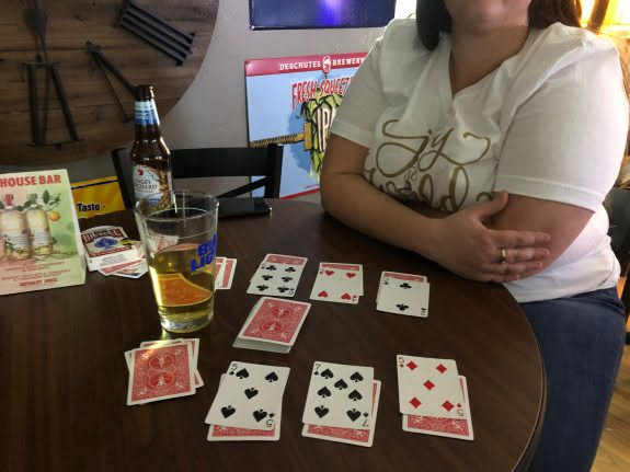 Played some card while the bar was still empty.