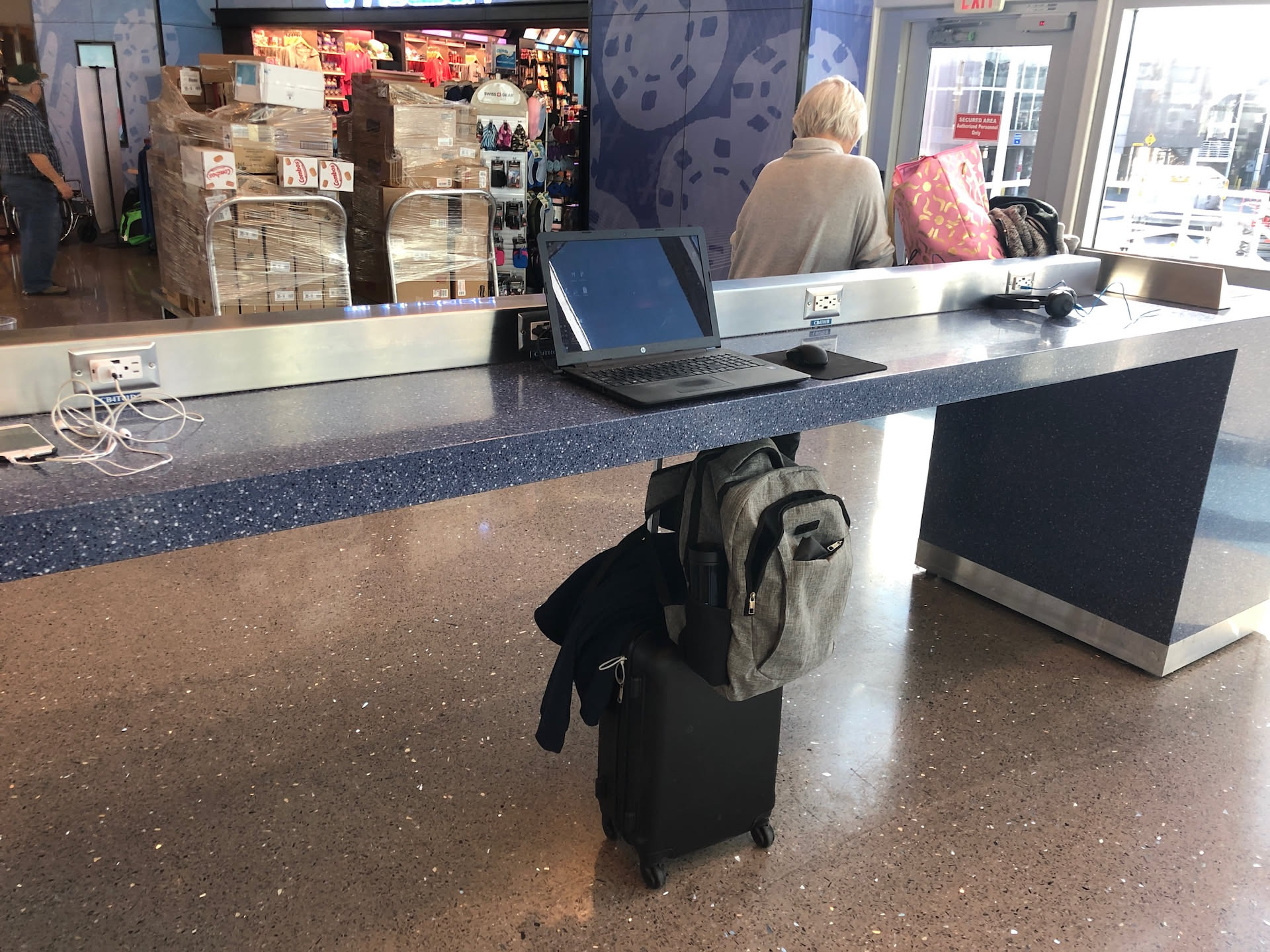 Posted up in the airport so I could do more work.