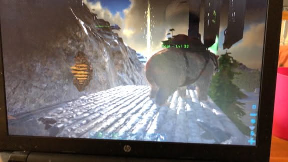 While the girls were slaving away, I was playing me a little ARK.