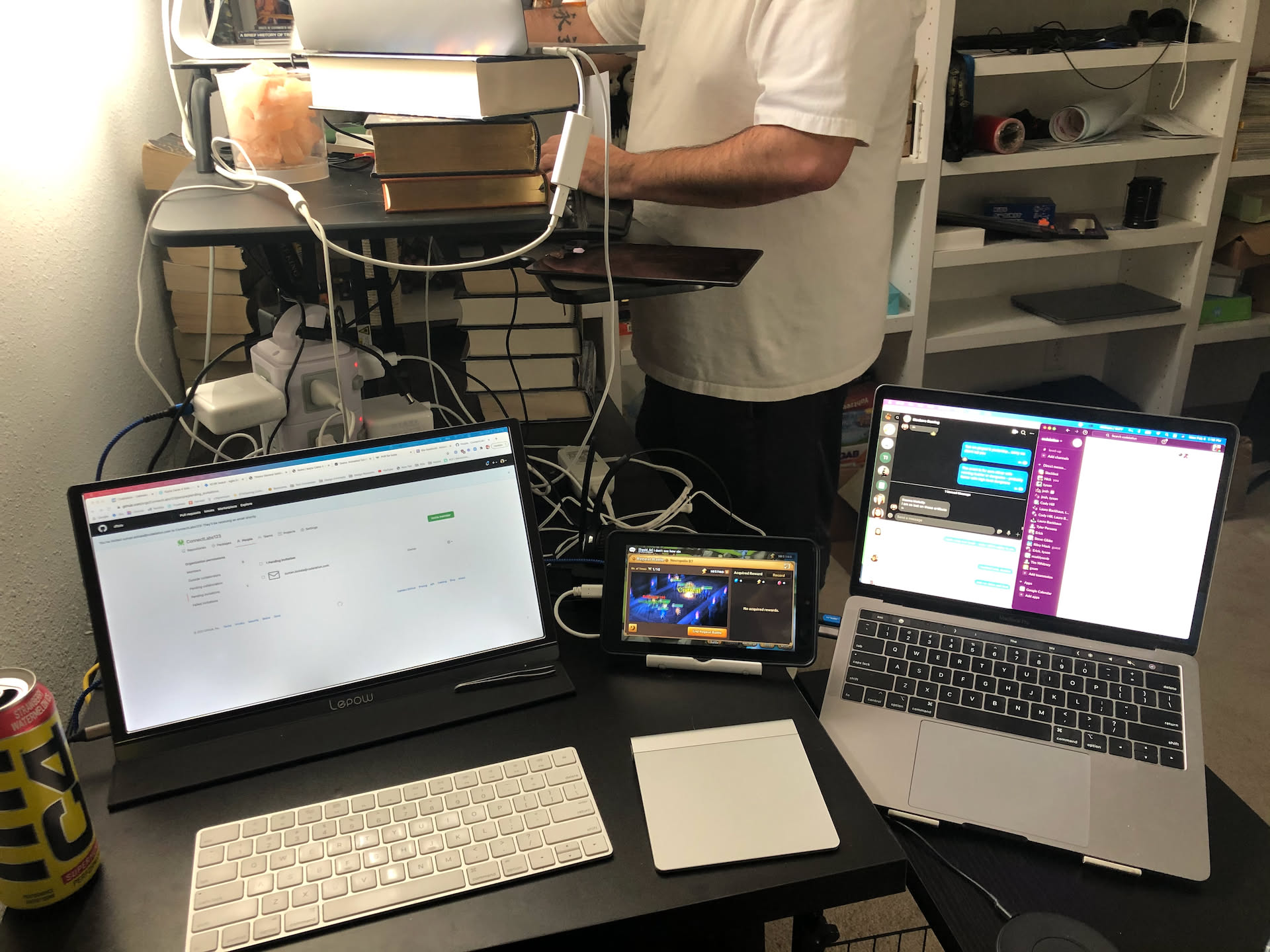 Nick’s setup for work.